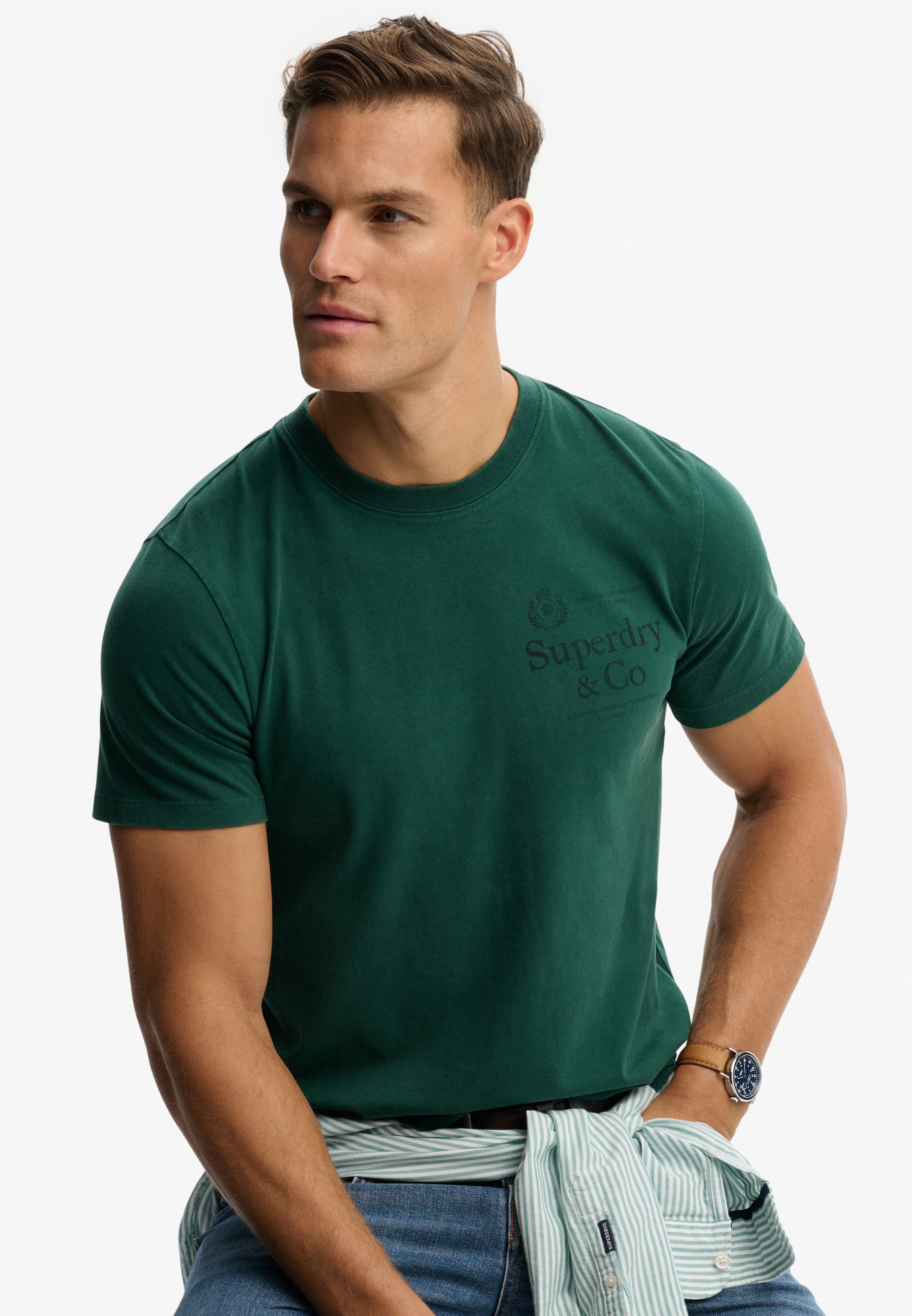 Superdry Shirt à col rond »1954 Company Relaxed Tee« coton, coupe décontractée