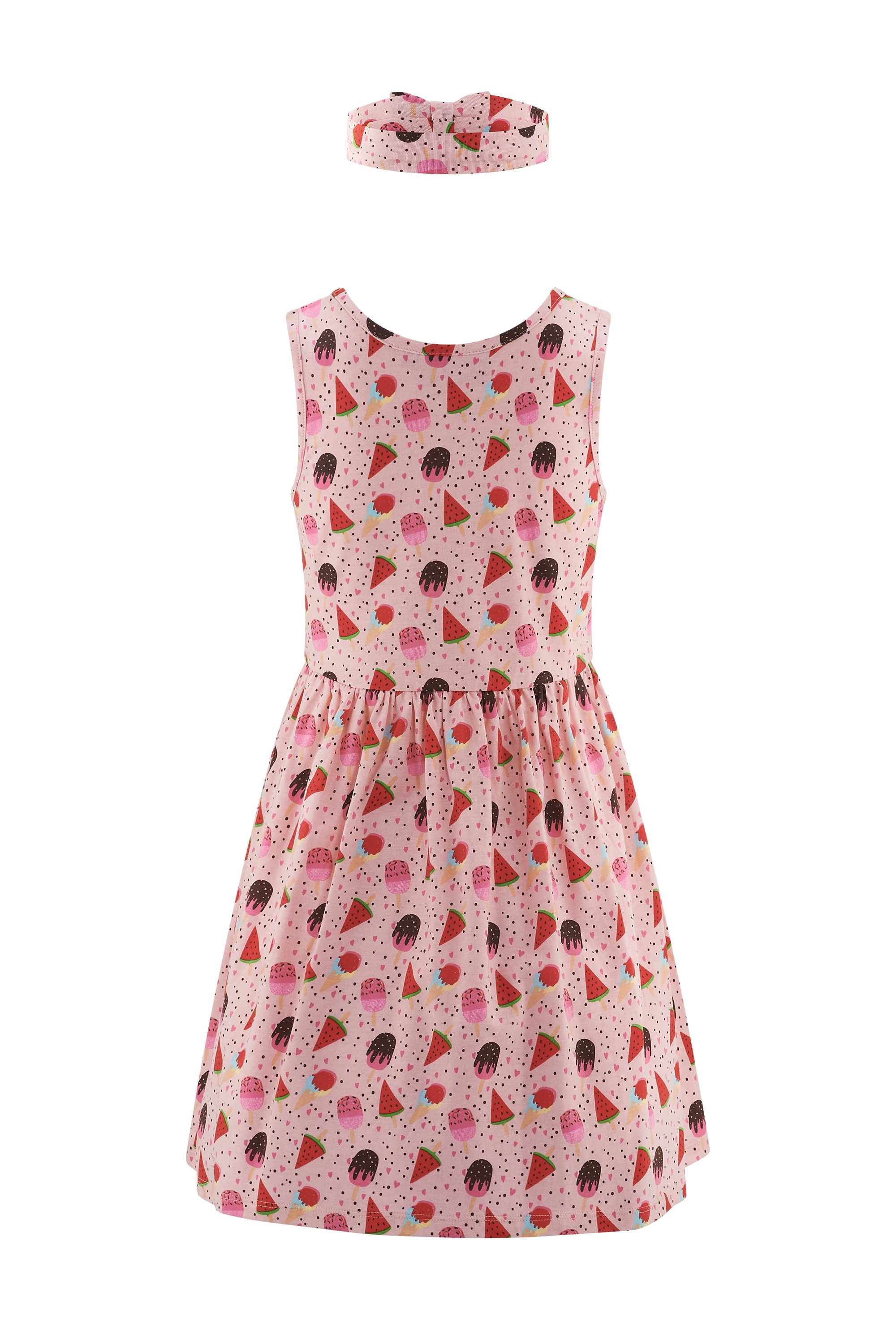 happy girls Robe en jersey Set, 2 pièces tlg. mit süssem Haarband mit Schleifendetail