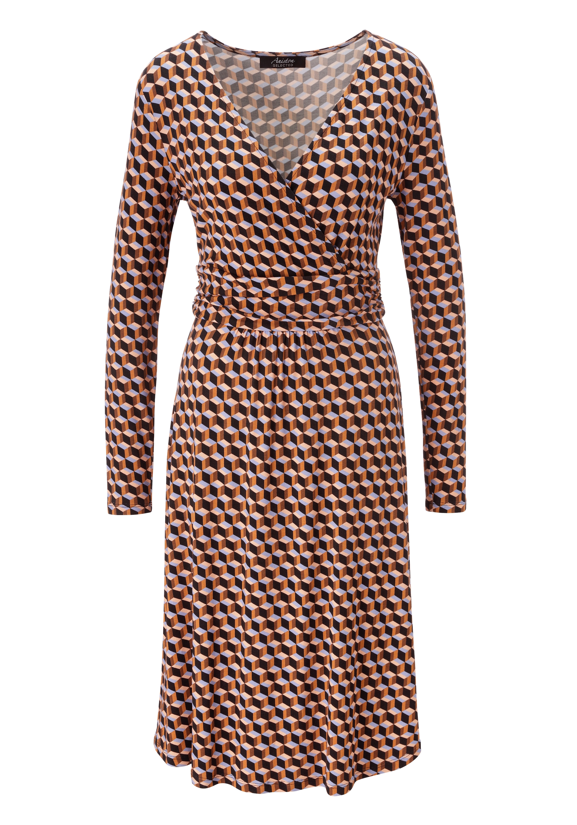 Aniston SELECTED Jerseykleid V-Ausschnitt mit raffinierter Wickeloptik - NEUE KOLLEKTION