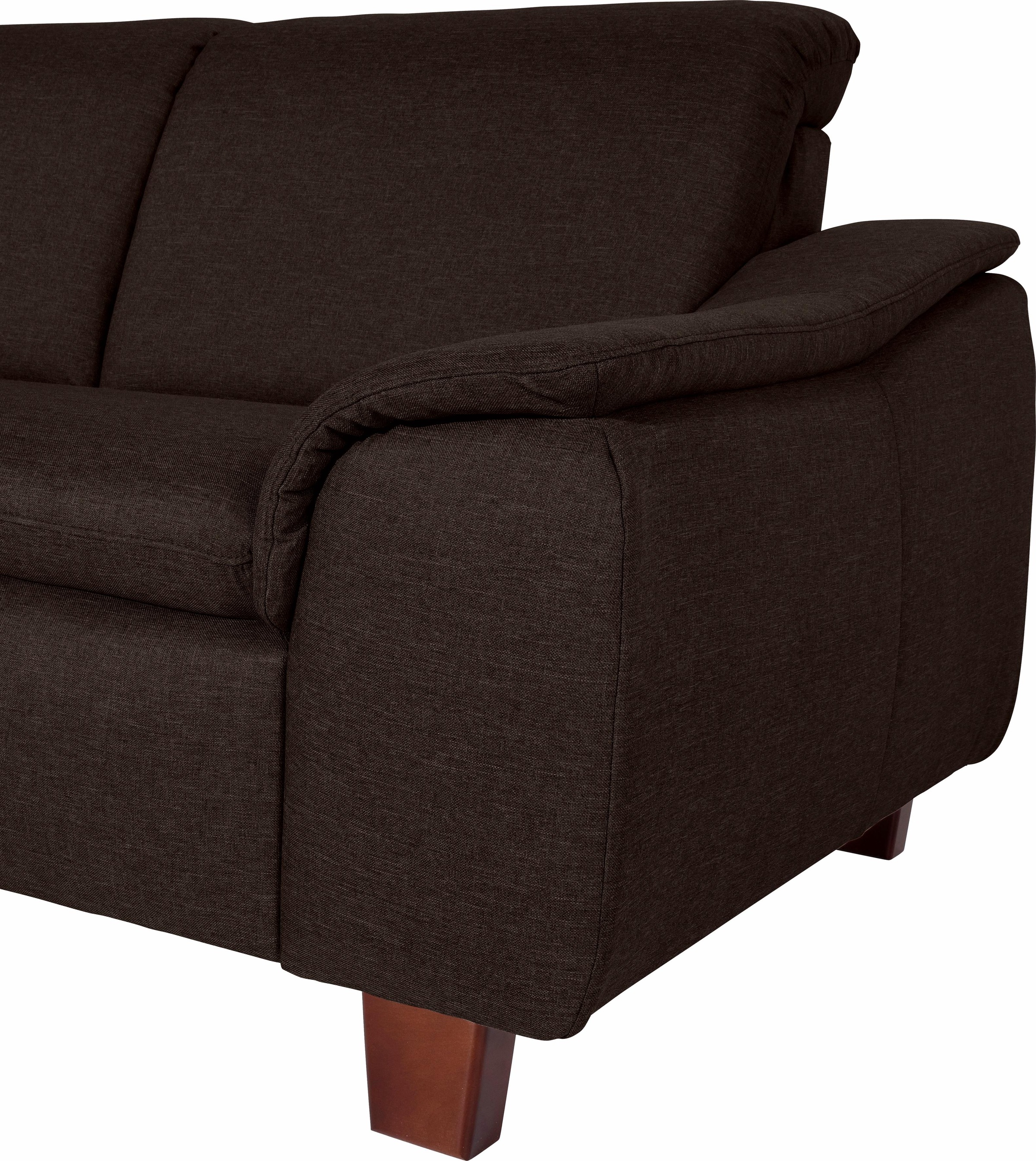 Max Winzer® Ecksofa »Alessio, aktuelle Mattenoptik, geschwungene Formensprache, bequem«, mit abgerundeter Rückenlehne, Ottomane wahlweise links oder rechts