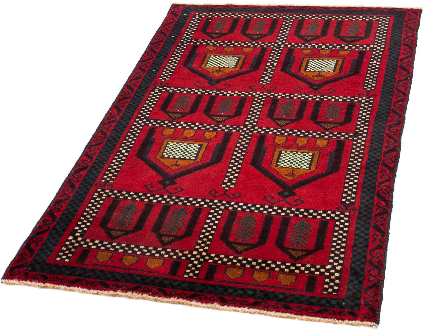 Image of morgenland Orientteppich »Belutsch - 132 x 81 cm - dunkelrot«, rechteckig, 8 mm Höhe, Wohnzimmer, Handgeknüpft, Einzelstück mit Zertifikat bei Ackermann Versand Schweiz