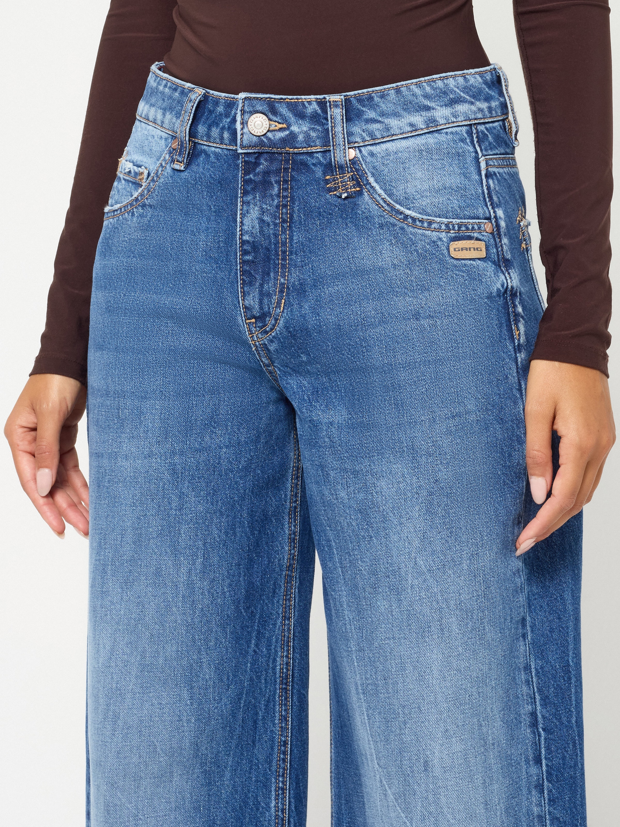 GANG Jeans à 5 poches »94CORA« En coupe baggy avec taille basse