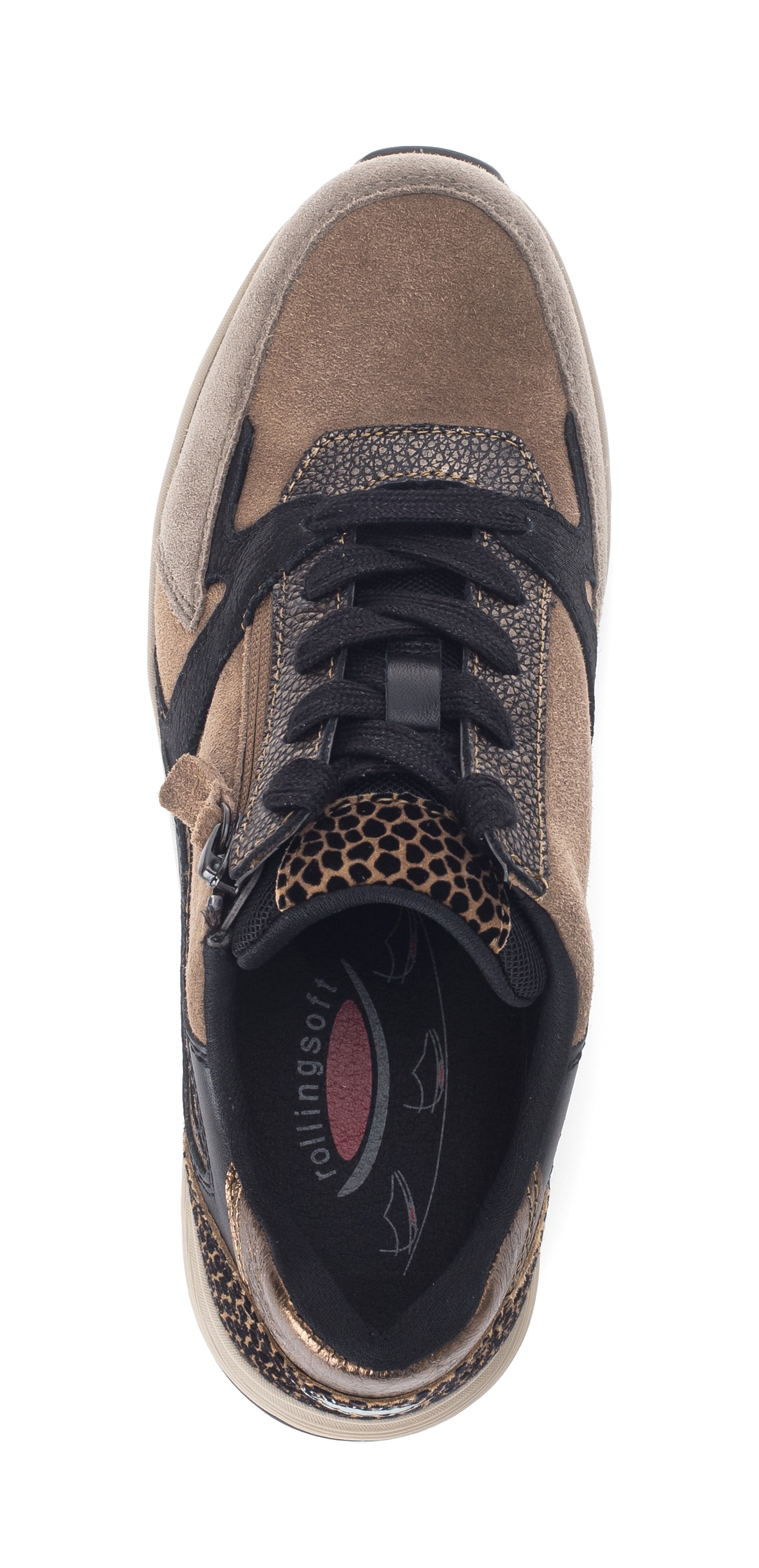 rollingsoft Keilsneaker  , Schnürer, Halbschuh, Freizeitschuh mit zusätzlichem Reissverschluss