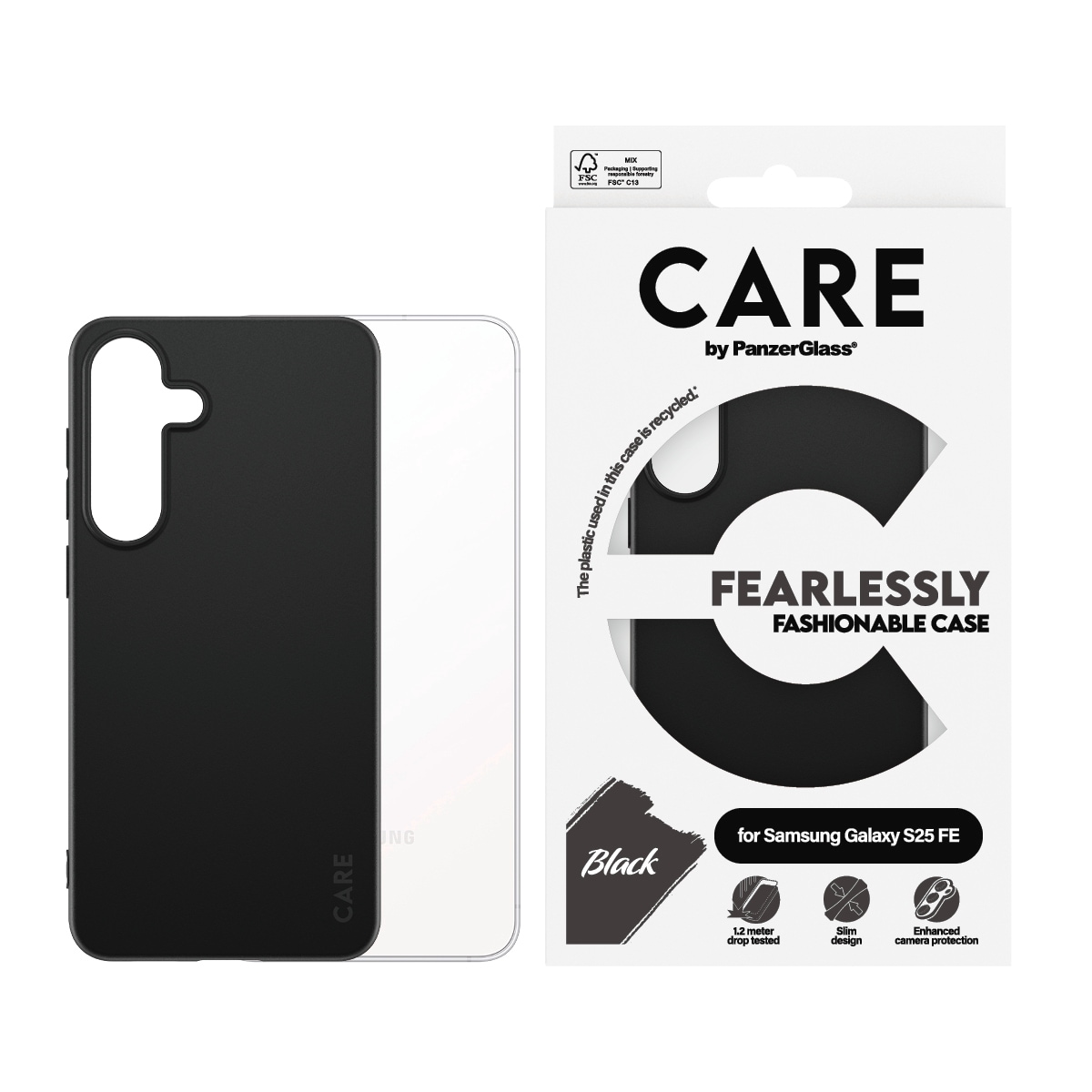 Image of CARE by PanzerGlass Handyhülle "Fearlessly Fashionable Case für Samsung Galaxy S25 FE" Smartphones Backcover, Schutzhülle, Handyschutzhülle, Case, Schutzcase, stossfest