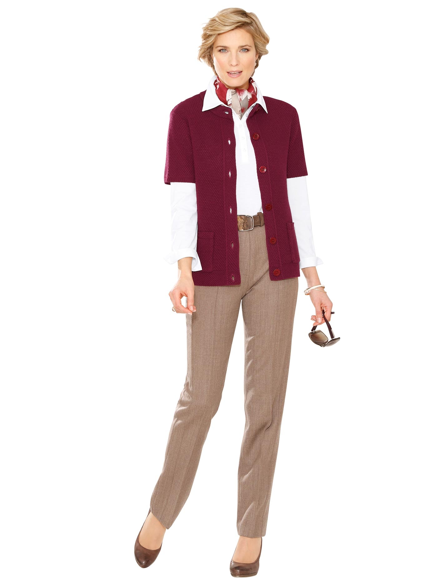 Strickjacke mit mit Merino-Wolle