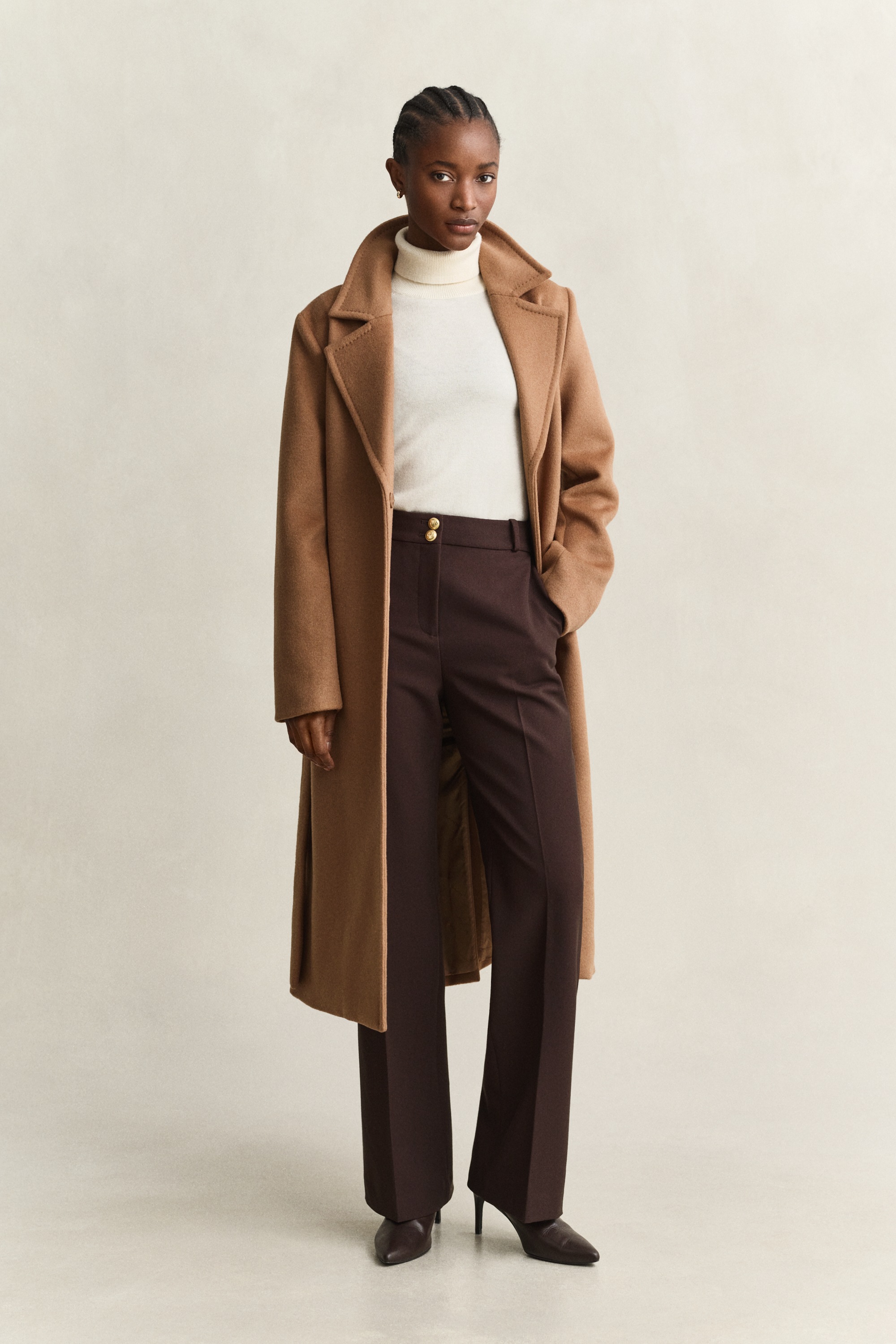 Gant Pull à col roulé »WOOL COTTON TURTLENECK« normale Passform, unifarben