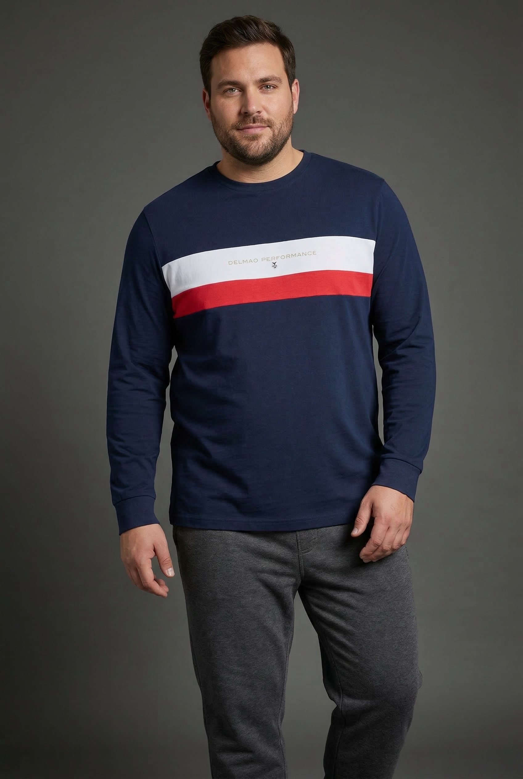 DELMAO Langarmshirt »Neue Kollektion« schmale Passform, Langarm, mit Rundhalsausschnitt