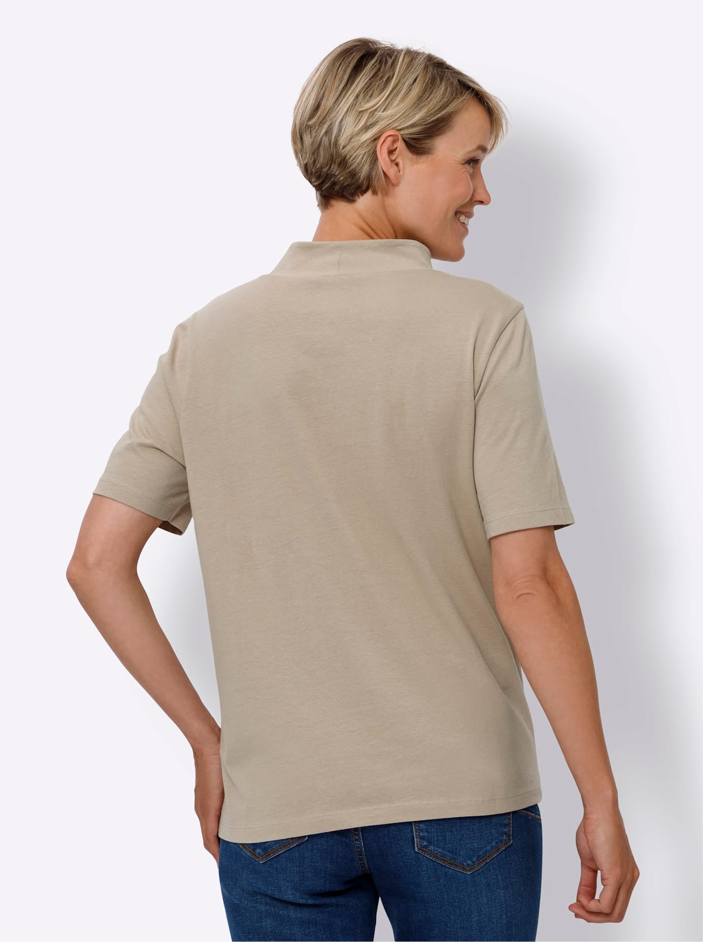 Classic Basics Stehkragenshirt »Kurzarm-Shirt«, (1 tlg.)