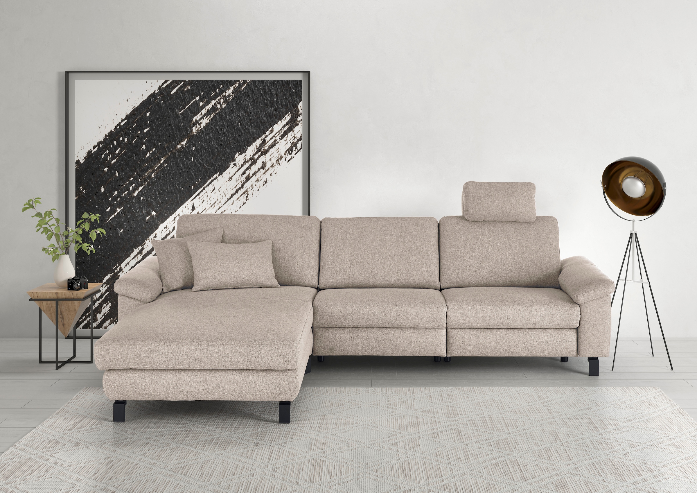 Image of 3C Candy Ecksofa "Mainau L-Form" Relaxfunktion im 1,5-Sitzer, motorische Schlaffunktion in Longchair