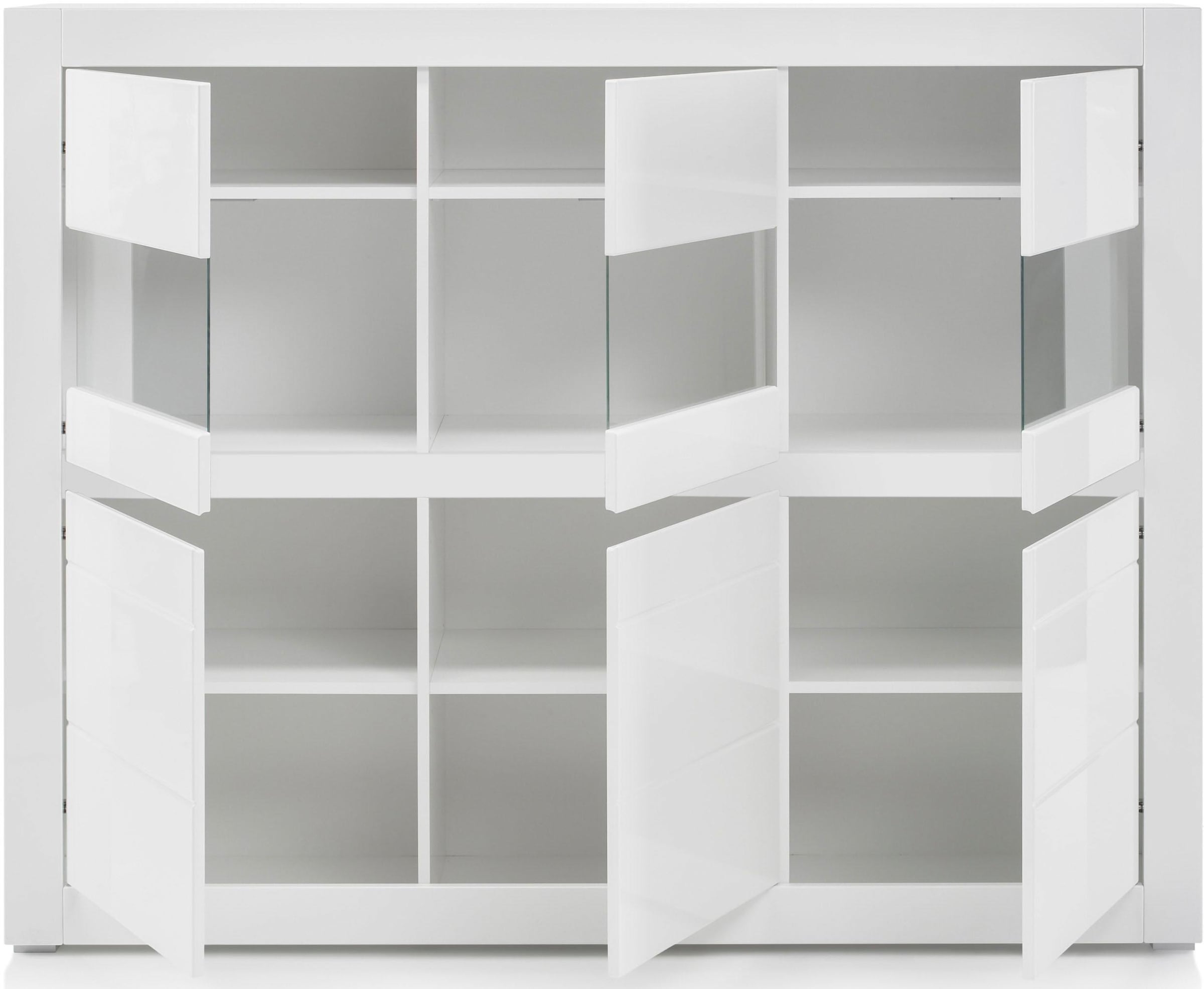 INOSIGN Highboard »Carat«, Breite 164 cm, Blende in weiss und betonfarben im Lieferumfang