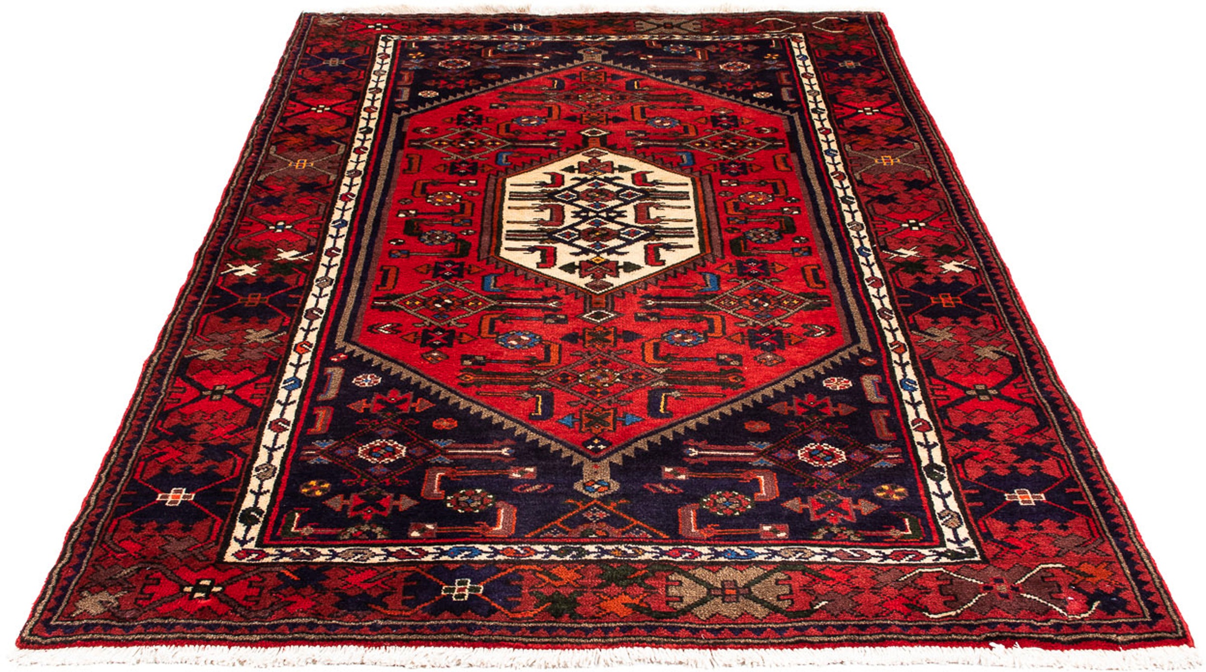 Image of morgenland Orientteppich »Perser - Nomadic - 194 x 132 cm - dunkelrot«, rechteckig, 10 mm Höhe, Wohnzimmer, Handgeknüpft, Einzelstück mit Zertifikat bei Ackermann Versand Schweiz
