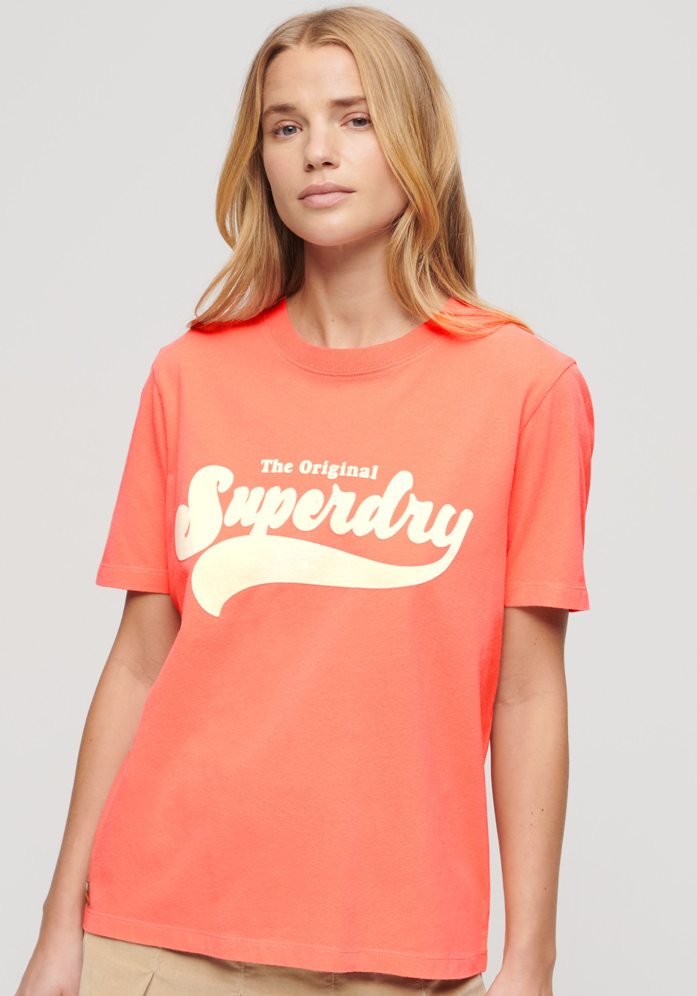 Superdry Print-Shirt »RETRO FLOCK RELAXED T SHIRT«