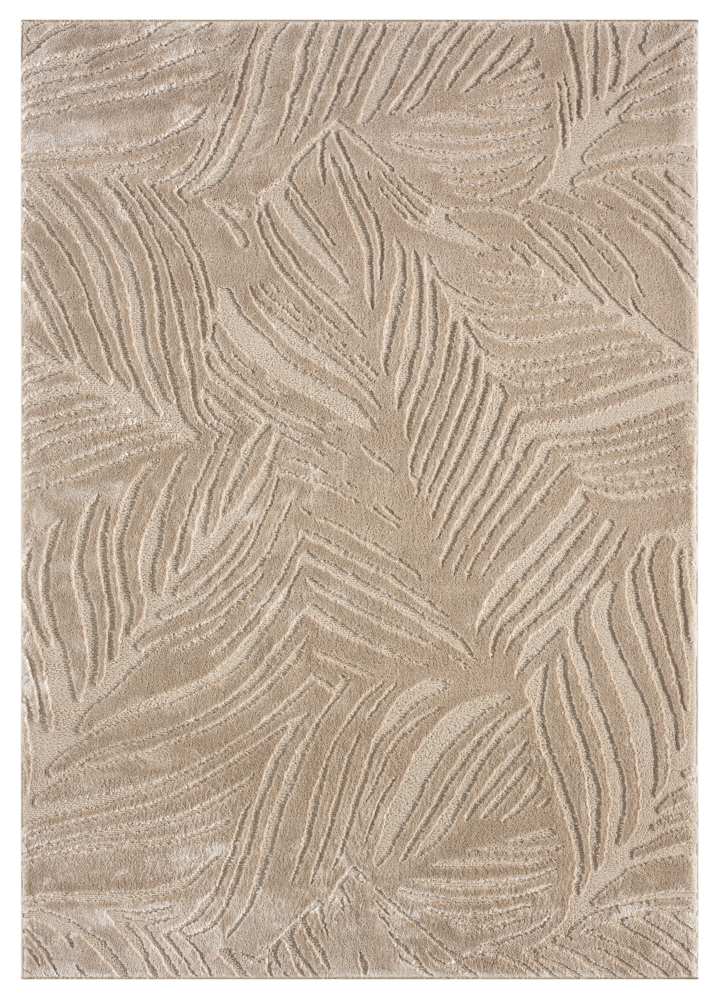 GOODproduct Teppich »Samia, Hoch-Tief-Struktur« rechteckig 19 mm Höhe leichter Glanz, Floral, Blätter, Modern, Wohnzimmer, Schlafzimmer