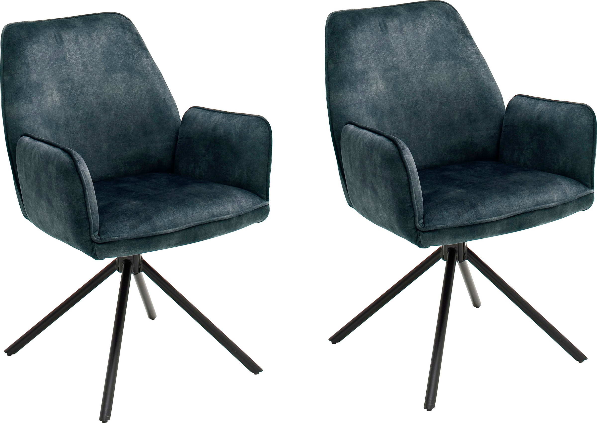 Image of MCA furniture Esszimmerstuhl »Ottawa mit Armlehne«, (Set), 2 St., Vintage, Vintage Veloursoptik mit Keder, Stuhl belastbar bis 120 Kg bei Ackermann Versand Schweiz