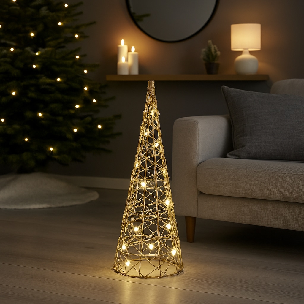 I.GE.A. Figurine décorative LED »LED-Pyramide« Figurine déco pyramide de Noël décoration de Noël sapin de Noël