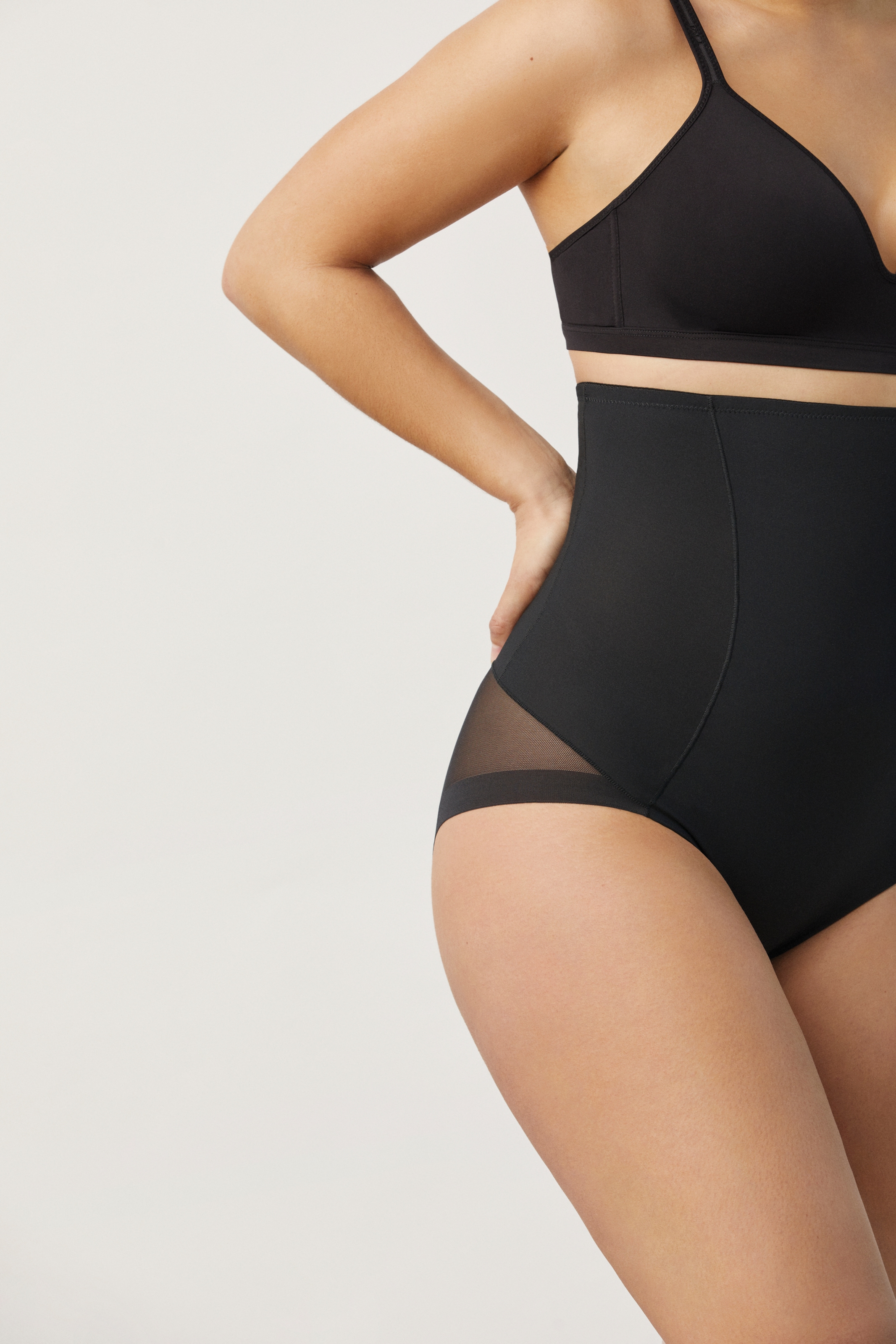 YSABEL MORA High-Waist-Panty, (2er Pack), hoch geschnitten, elastisch, starker Shape-Effekt, Tüll