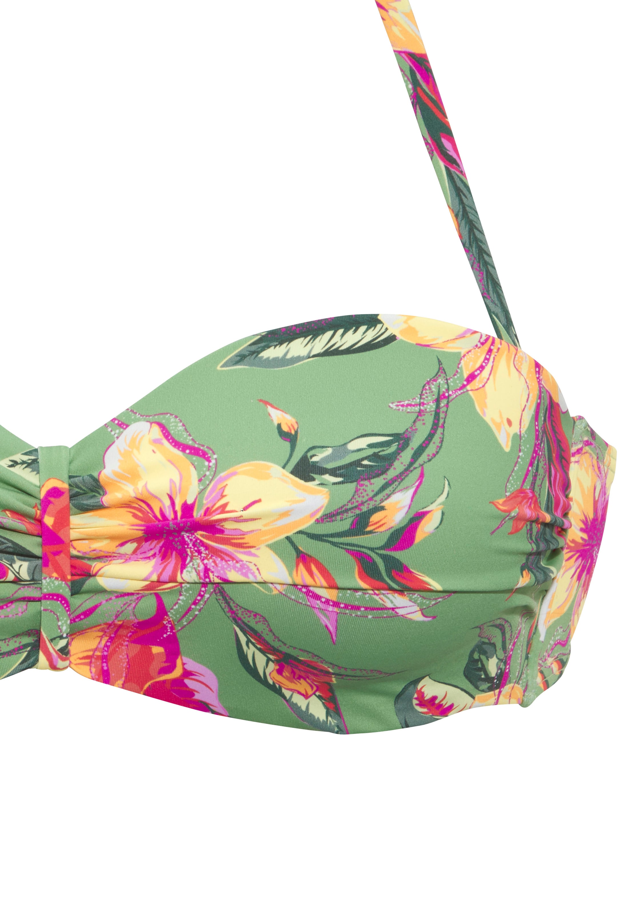 LASCANA Bügel-Bandeau-Bikini-Top »Malia«, mit tropischem Print