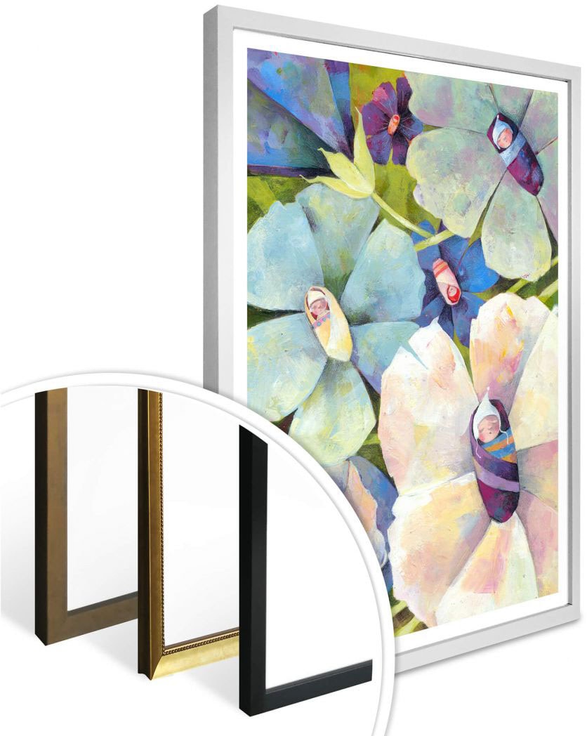 Wall-Art Poster »Märchen Wandbilder Blütenbabies«, Pflanzen, (1 St.), Poster ohne Bilderrahmen