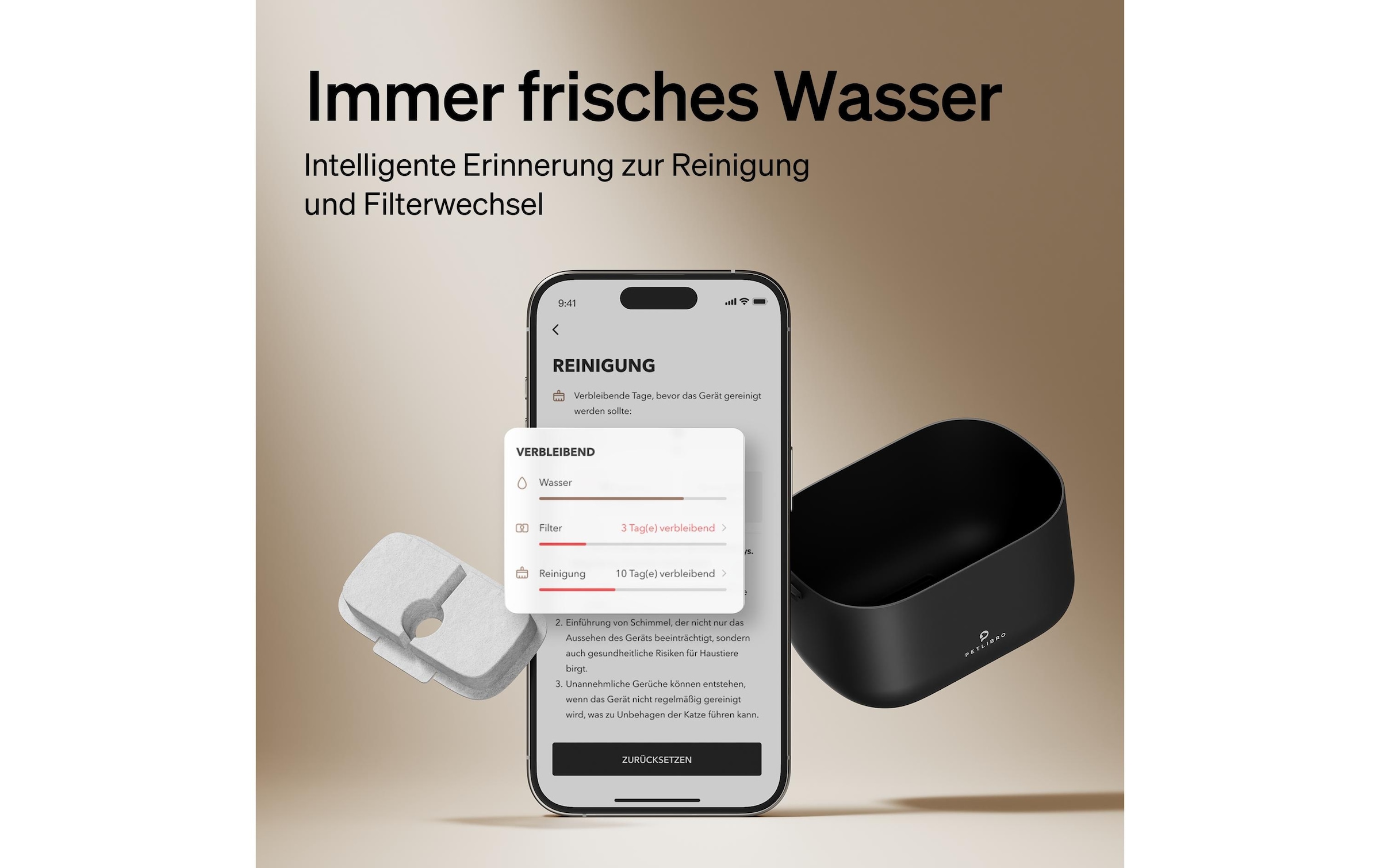   Trinkbrunnen »Petlibro Dockstream« Intelligenter Trinkbrunnen mit App-Steuerung für Haustiere