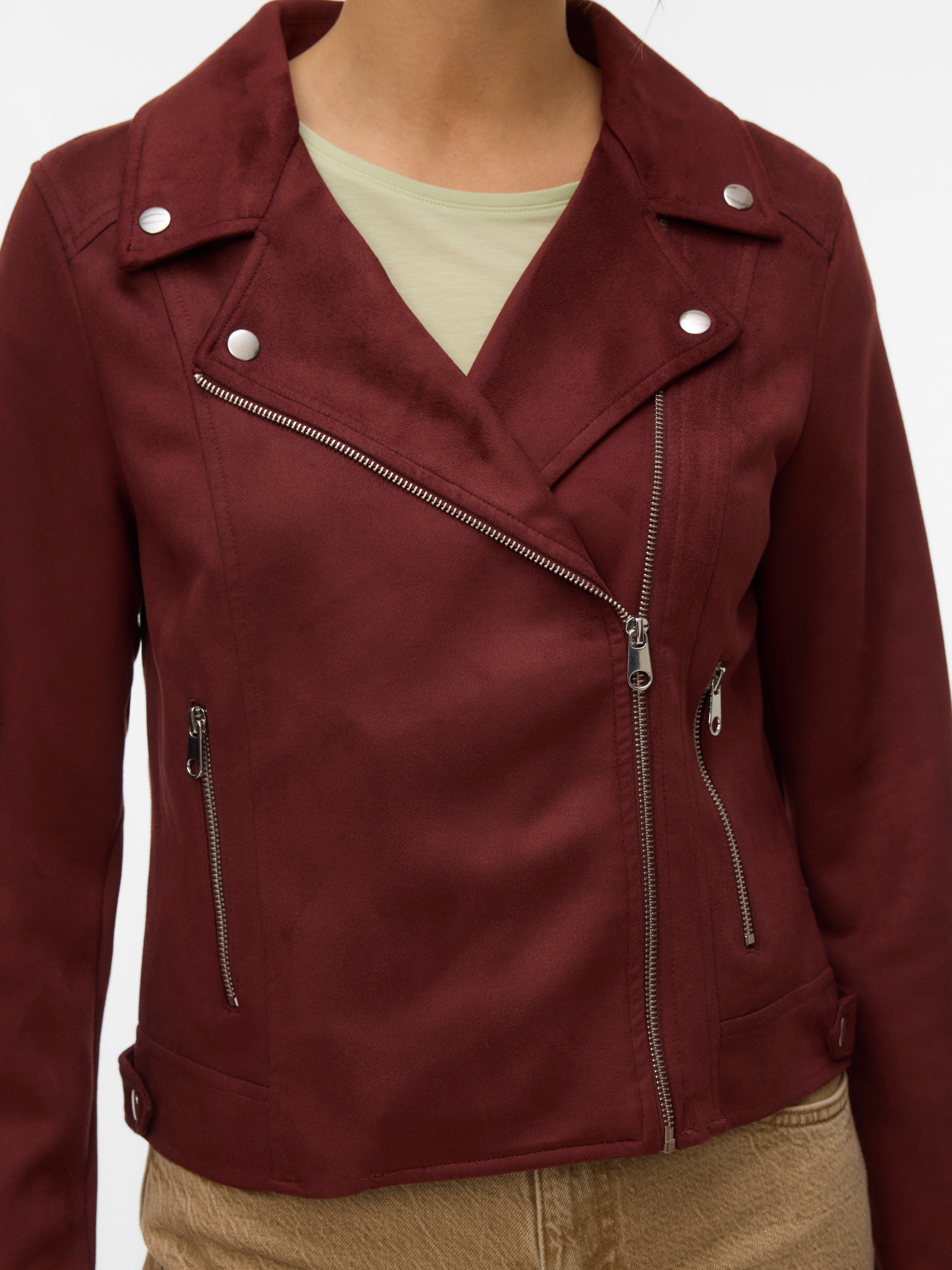 Vero Moda 1100000002199 »VMJOSE SHORT FAUX SUEDE JACKET GA NOOS« mit asymetrischem Reissverschluss