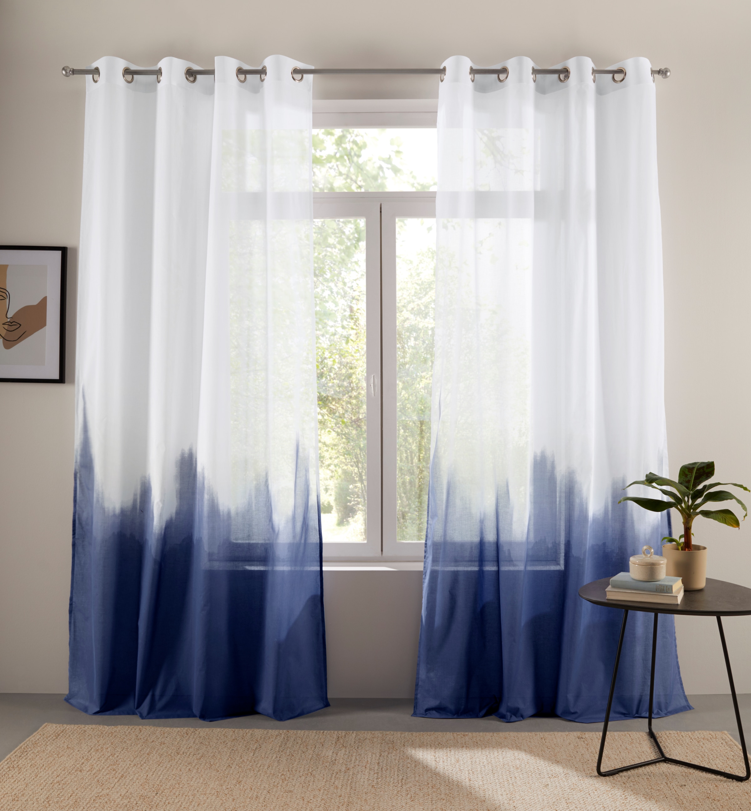 Image of Bruno Banani Gardine "Nevalla" Ösen 1 Stk. tlg. modern, Farbverlauf, Wohnzimmer, Schlafzimmer, halbtransparent