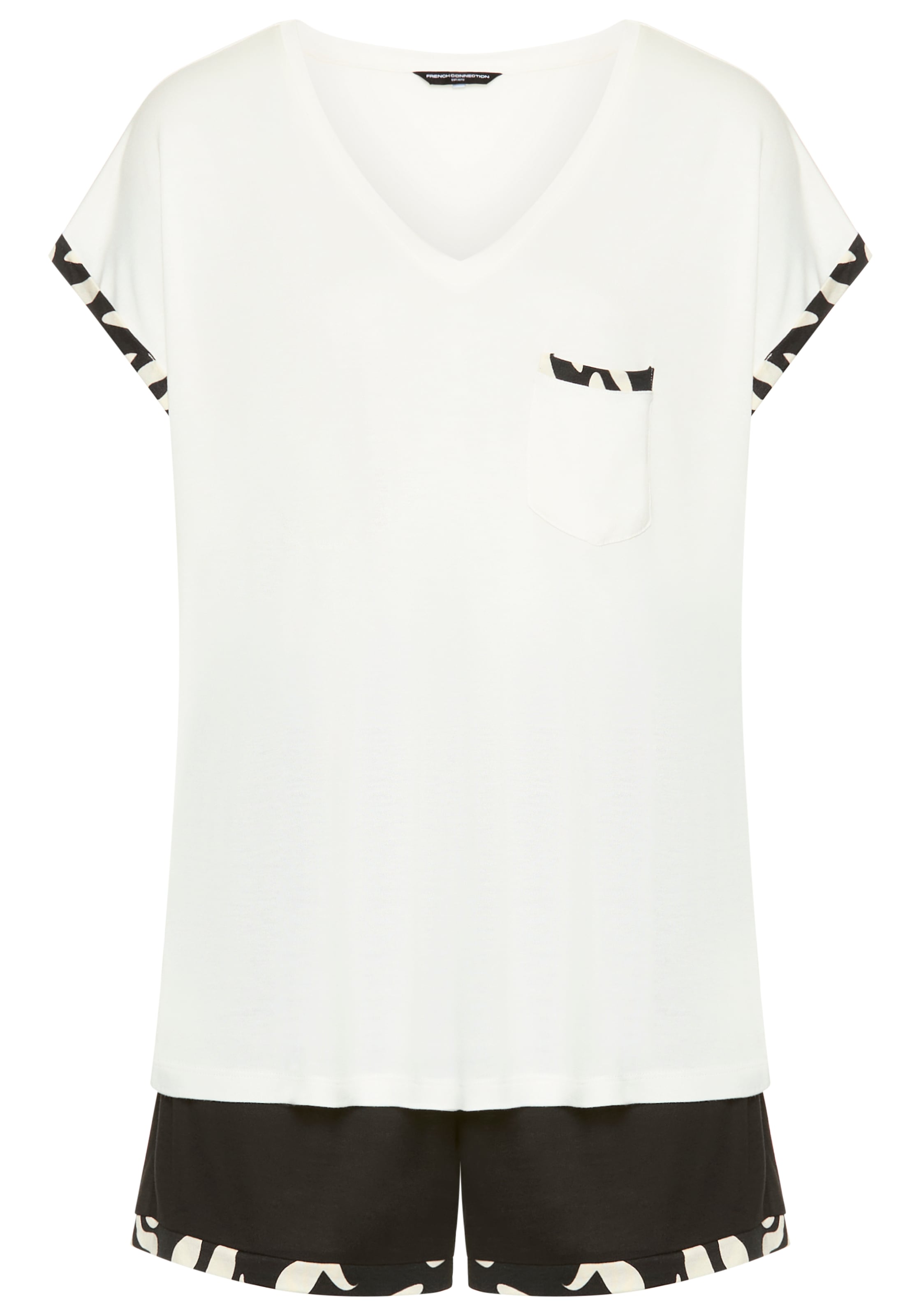 French Connection Shorty 2 im zeitlosen Schwarz-Weiss-Look