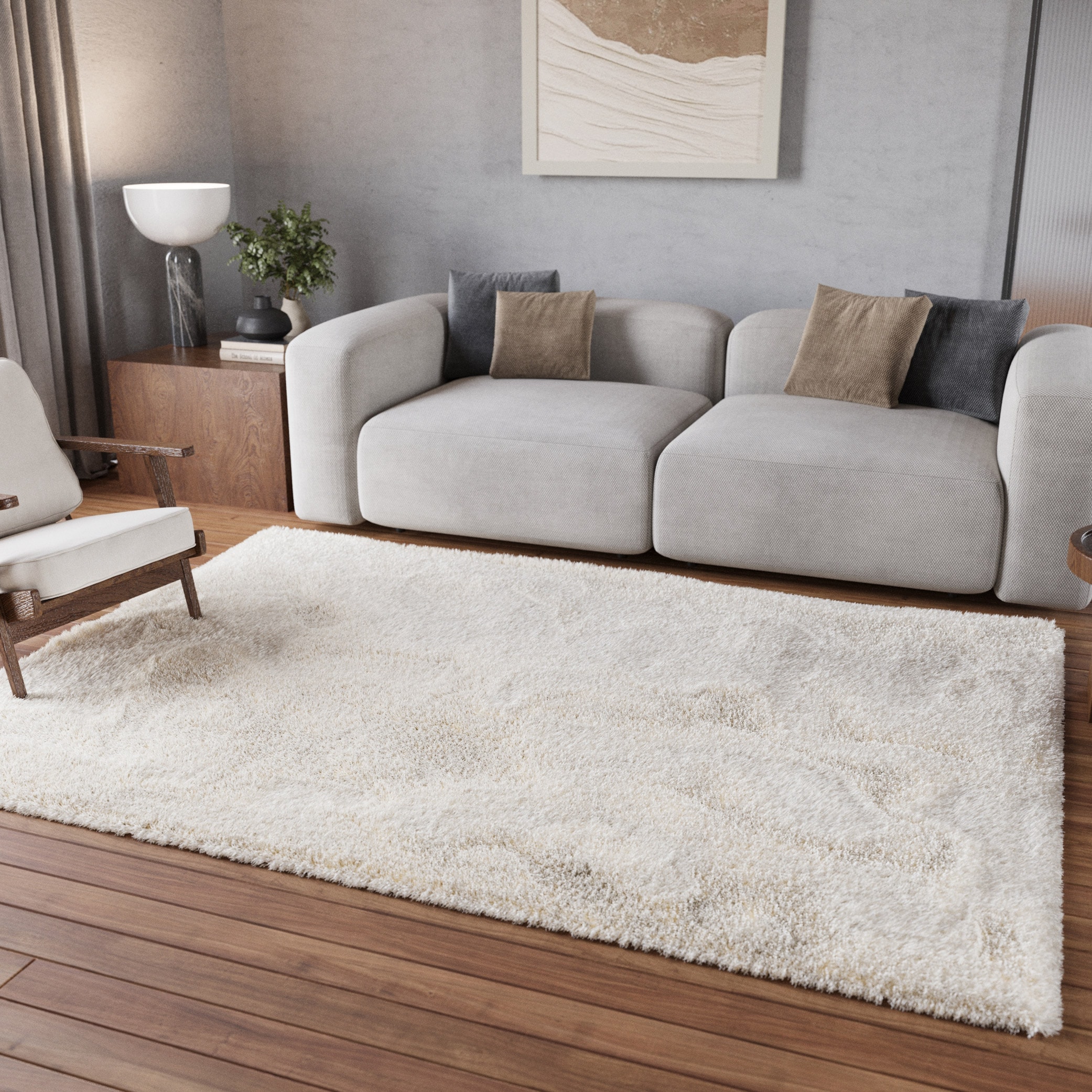 Image of Homie Living Teppich "Parma" rechteckig 50 mm Höhe Hochflor, gewebt, kuschelig, uni, Wohnzimmer, Schlafzimmer, Esszimmer