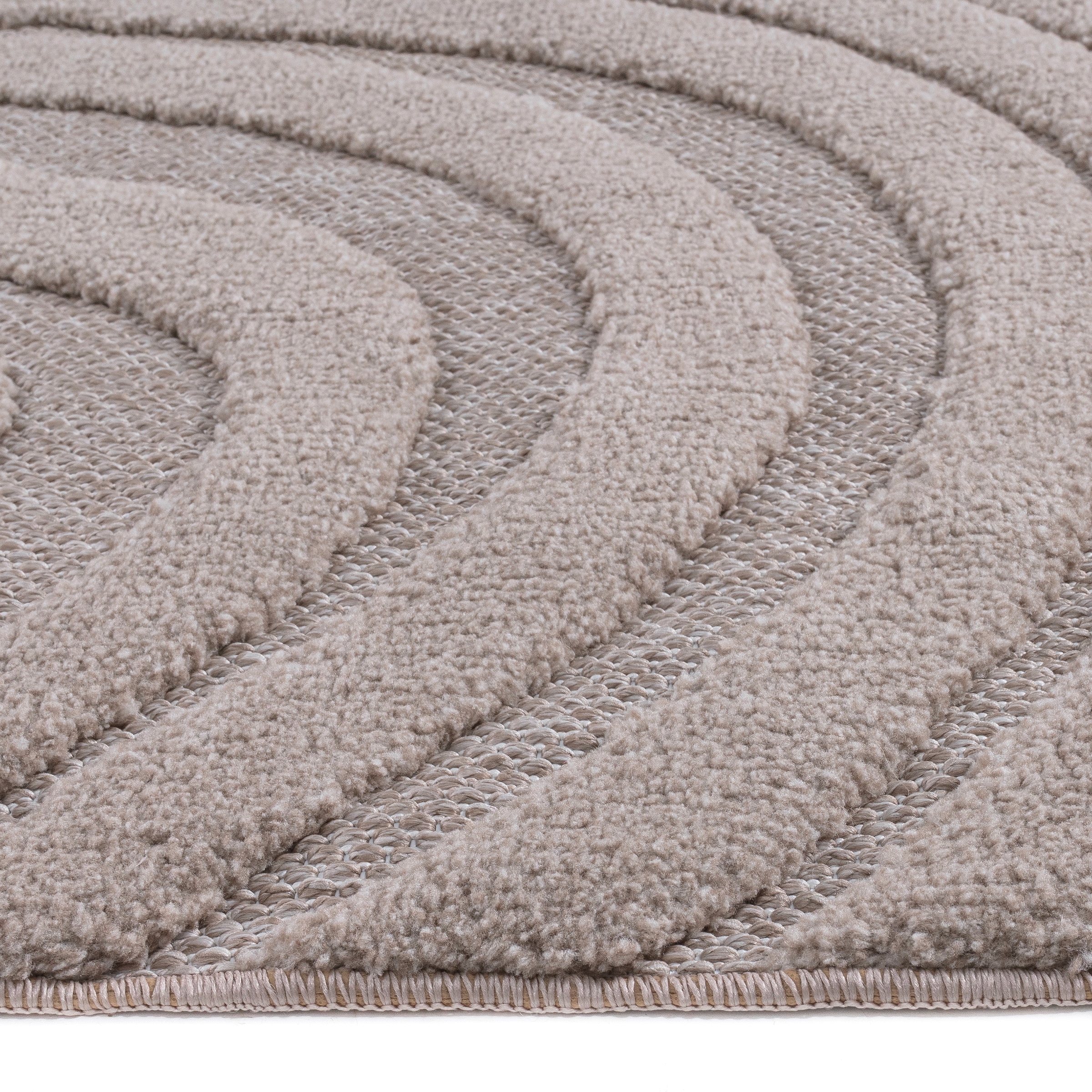 GOODproduct Teppich »Samelia mit Fransen, Wellendesign, Balkon, Camping« rechteckig 6 mm Höhe Hoch-Tief-Struktur, In- und Outdoor geeignet für Küche oder Esszimmer