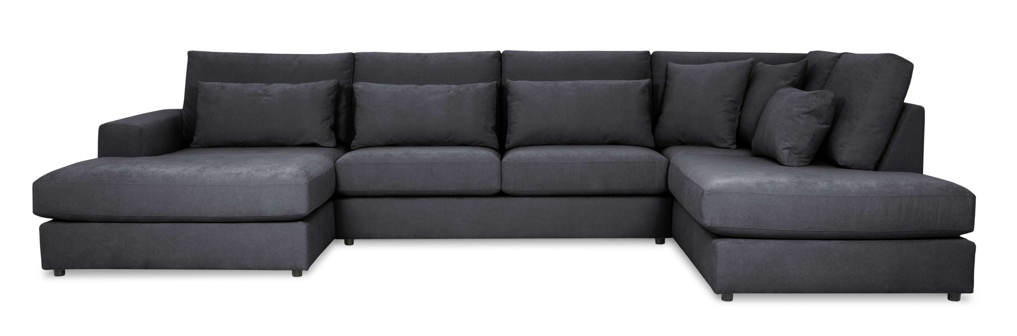 Image of GOODproduct Wohnlandschaft "Nivette, weiches Chenille" Breite 386 cm, U-Form, bodentief, 6 Zierkissen inkl.