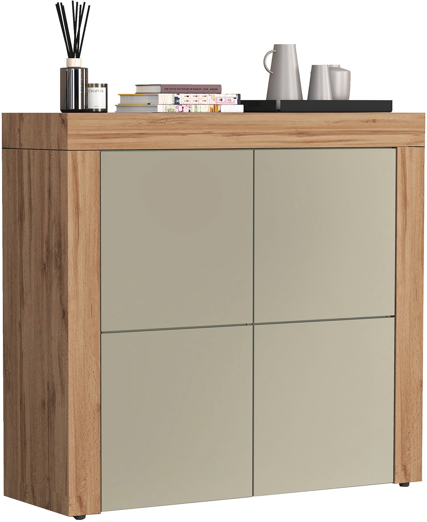 GOODproduct Buffet haut »CHRONOS Breite 140 cm mit 4 Türen und 8 Fächer 'Made in Italy'« 1 cuis tlg. Hohes Sideboard, Kommode, Schrank, Grifflos mit Push to Open