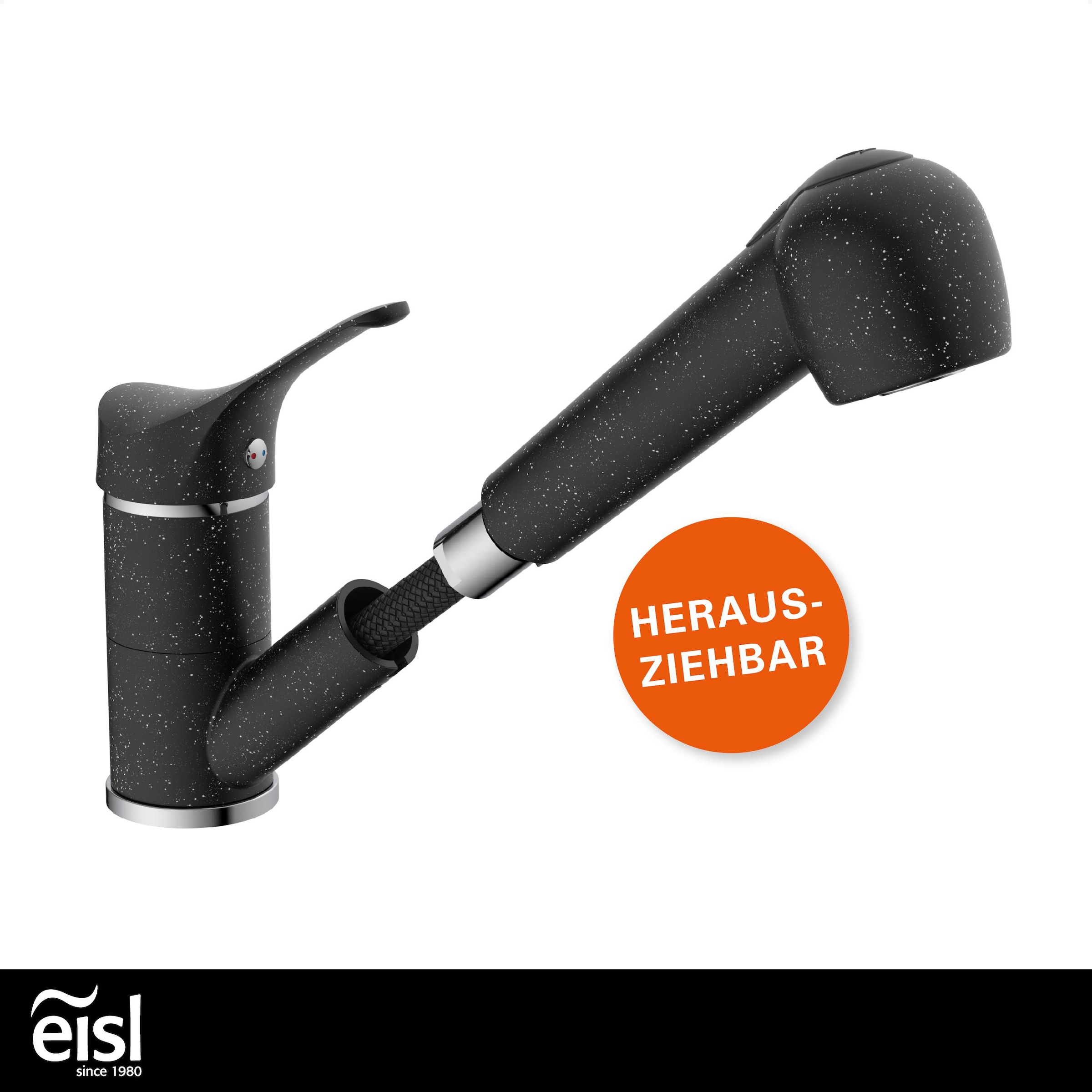 Eisl Robinet d'évier »GRANIT« douchette de vaisselle extractible, réglable en 2 positions, bec pivotant à 360°