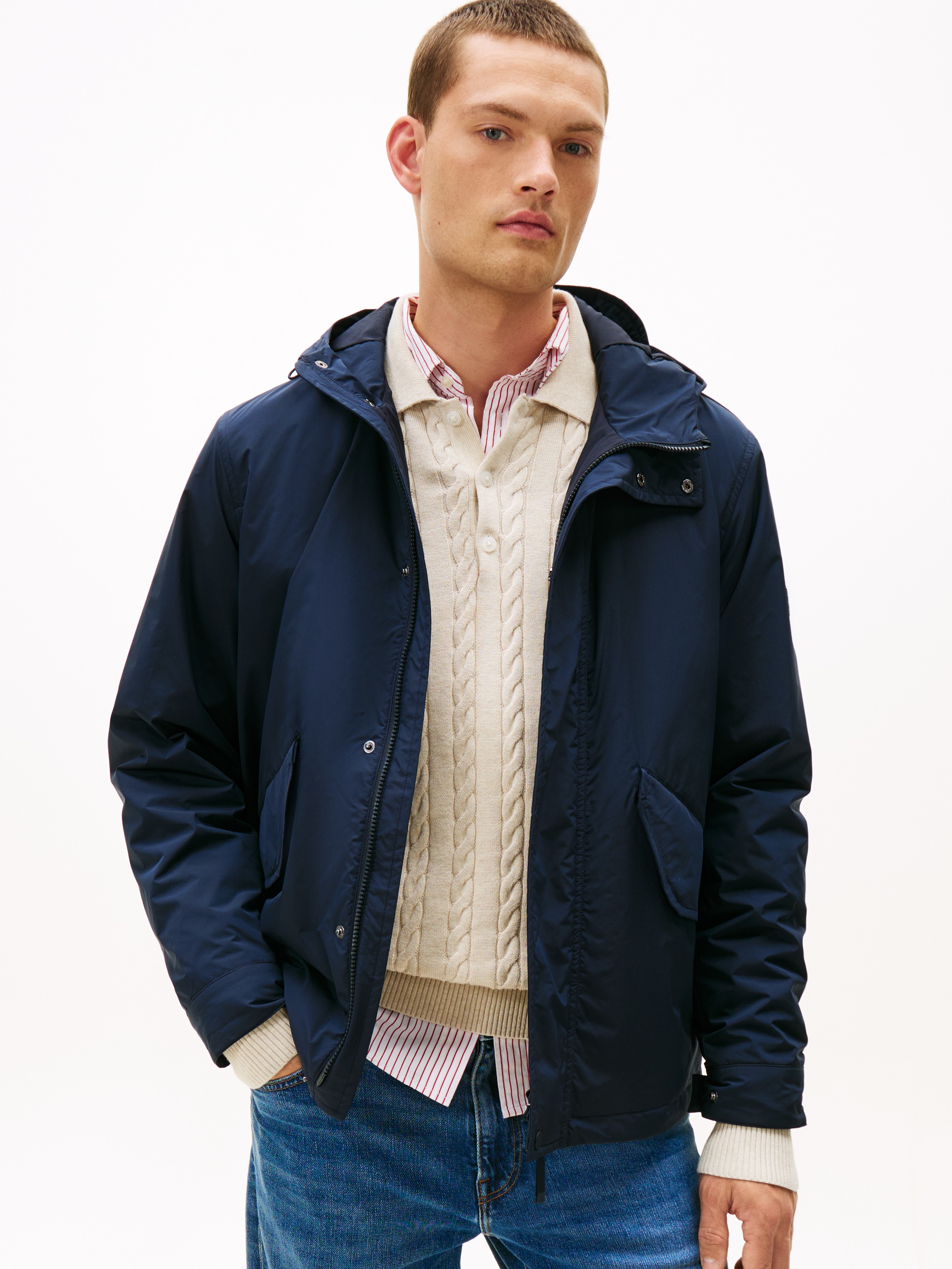Image of Tommy Hilfiger Allwetterjacke "PACKABLE" mit Kapuze Übergangsjacke, leicht, mit fester Kapuze