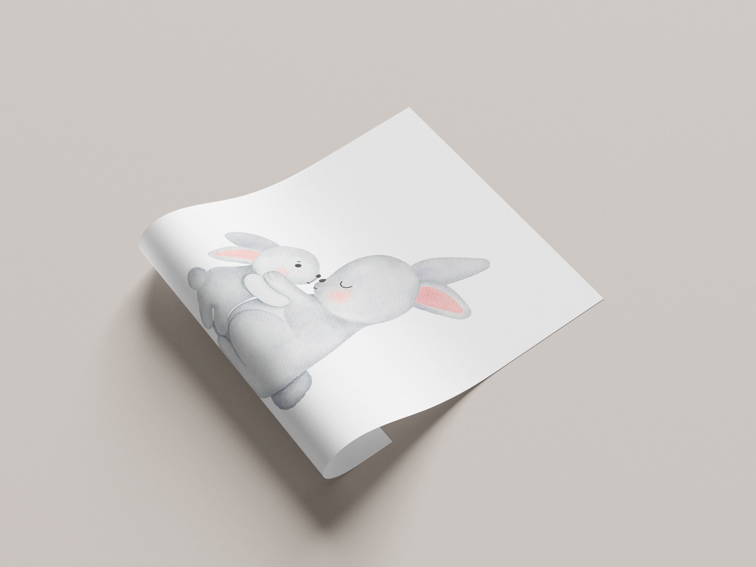 Lüttenhütt Bild mit Rahmen »oder Poster, Grosser Hase und Hasenkind« Fantasy | Liebessprüche | Schriftzug | Tiere 1 Stk. tlg. HD Premium Druck