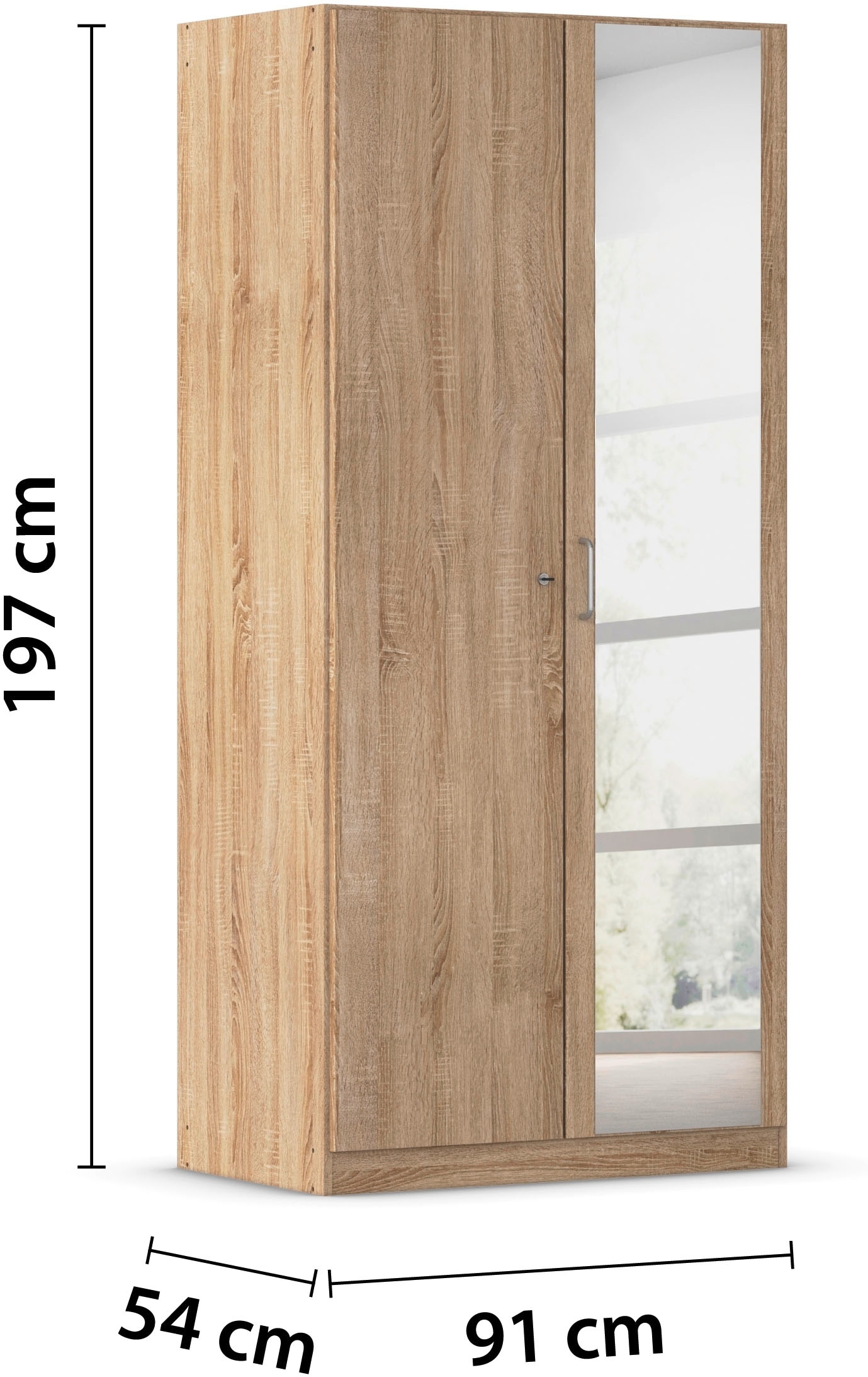 rauch Kleiderschrank »Schrank Garderobe Garderobenschrank Putzschrank Wäscheschrank BERGHEIM« Breite/Höhe/Tiefe: 91/197/54 cm,  mit viel Stauraum, rechte Tür abschliessbar 2 Schlüssel MADE IN GERMANY