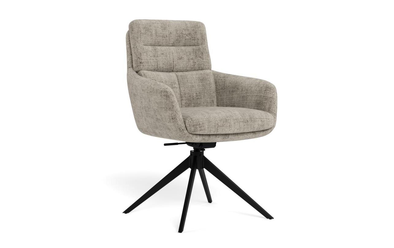 Image of AC Design Esszimmerstuhl "Roger, Polsterstuhl, Stuhl, 2er-Set" (Set) 2 Stk.grauer Stoff, Armlehnen, Polsterung, Dreh- & Kippfunktion, FSC™