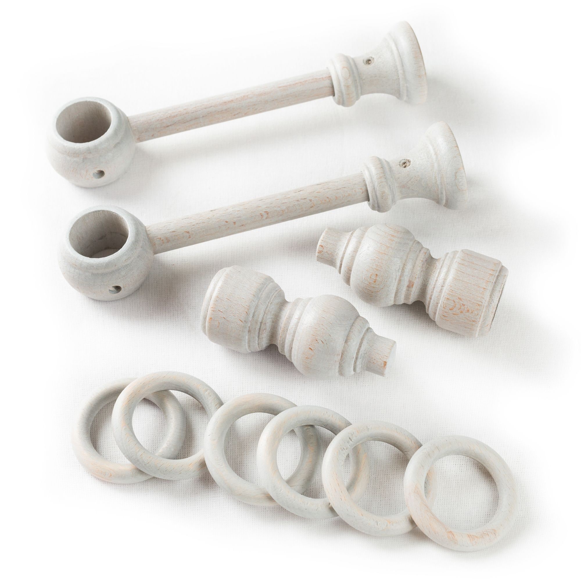 SN DECO GROUP Gardinenstange »Filigrano« 1 läufig-läufig Fixmass 28 mm, Holz, verschiedene Längen und Farben, Komplettset