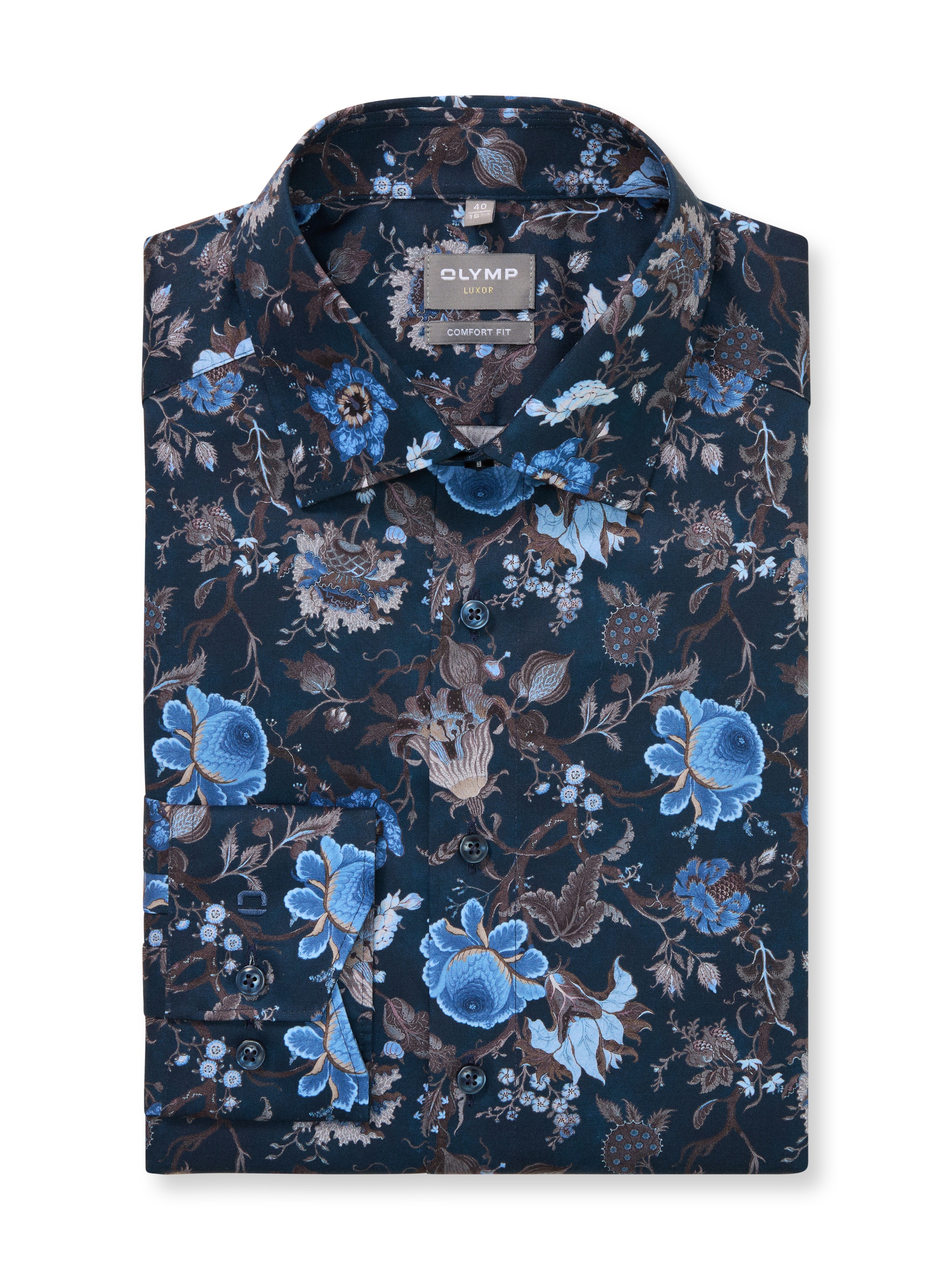 OLYMP Langarmhemd »Luxor«, comfort fit, Businesshemd, New-Kentkragen, gemustert
