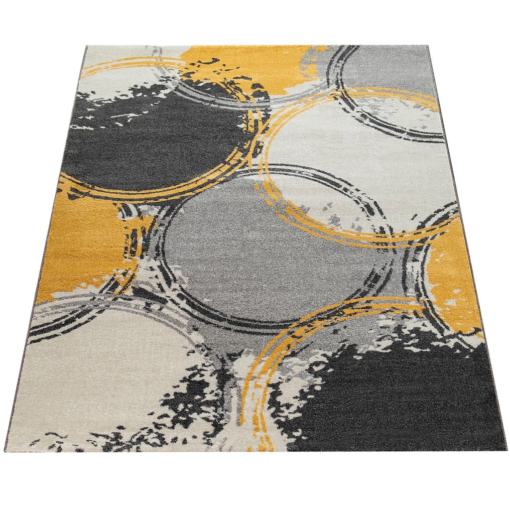 Paco Home Teppich »Pattern 129«, rechteckig, Kurzflor, modernes Design mit Kreisen
