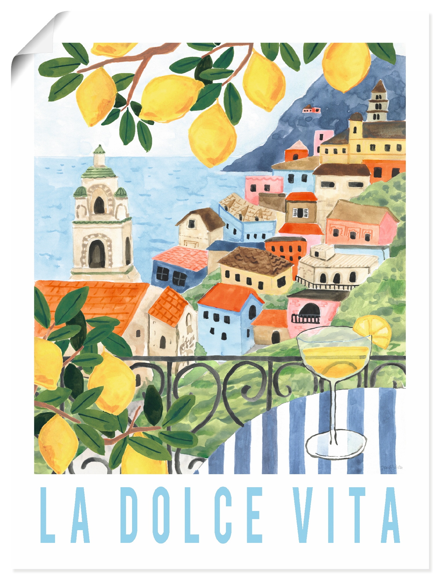Image of Artland Wandbild "Mediterranean View I" Meer Bilder 1 Stk. tlg. als Alubild, Leinwandbild, Poster, Wandaufkleber in verschied. Grössen