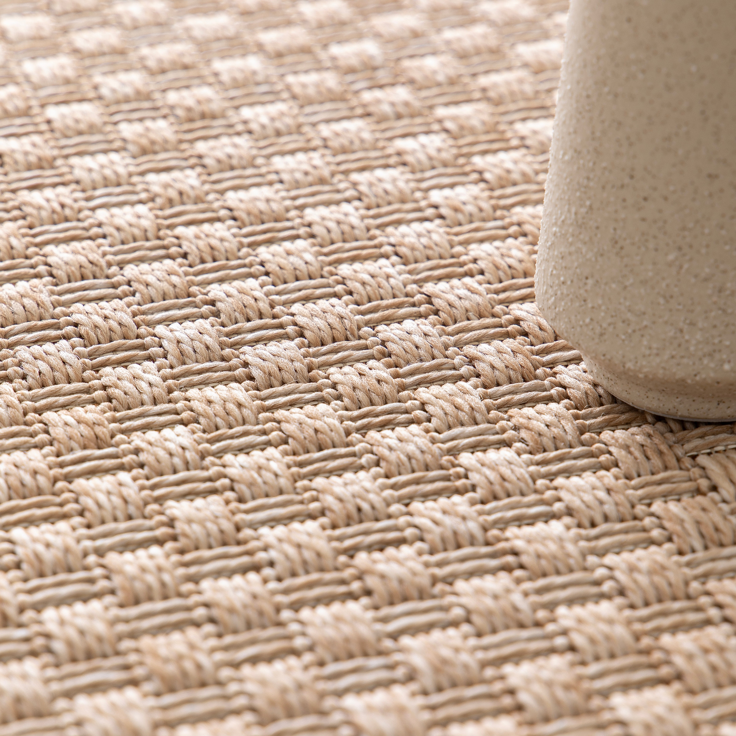 GOODproduct Teppich »Arona, Sisal-Optik mit Bordüre, auch für Balkon und Terrasse« rechteckig 7 mm Höhe In- und Outdoor geeignet, Wetterfest & UV-beständig