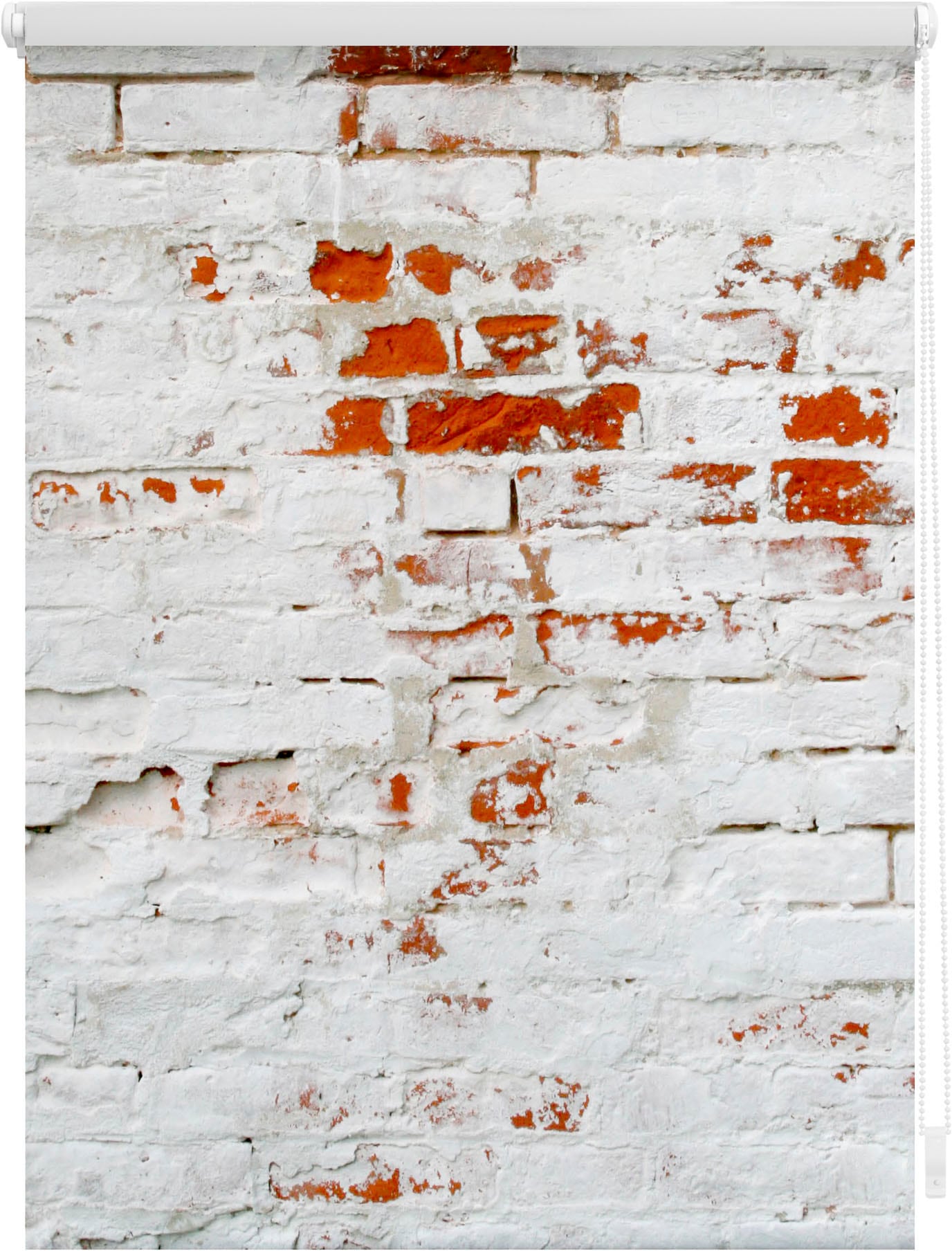 Image of LICHTBLICK ORIGINAL Seitenzugrollo "Klemmfix Motiv Mauer" Lichtschutz ohne Bohren freihängend bedruckt