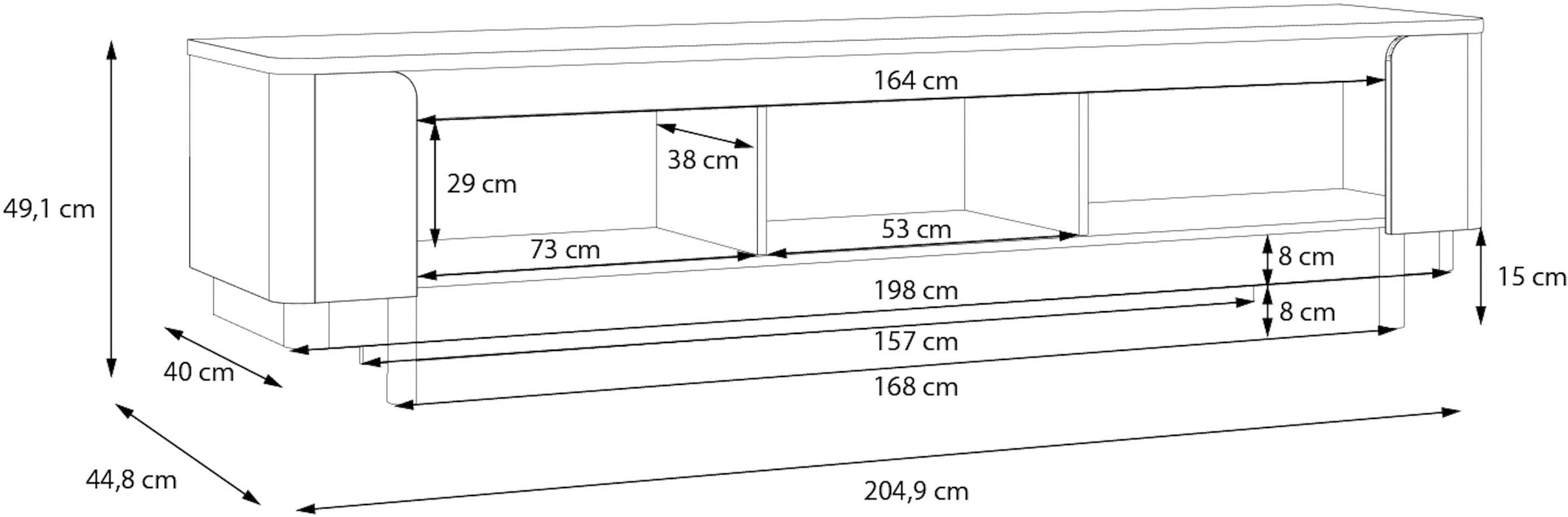 FORTE Lowboard »VodolTV-Board, TV-Schrank« TV Board, Soft Close, Stauraum