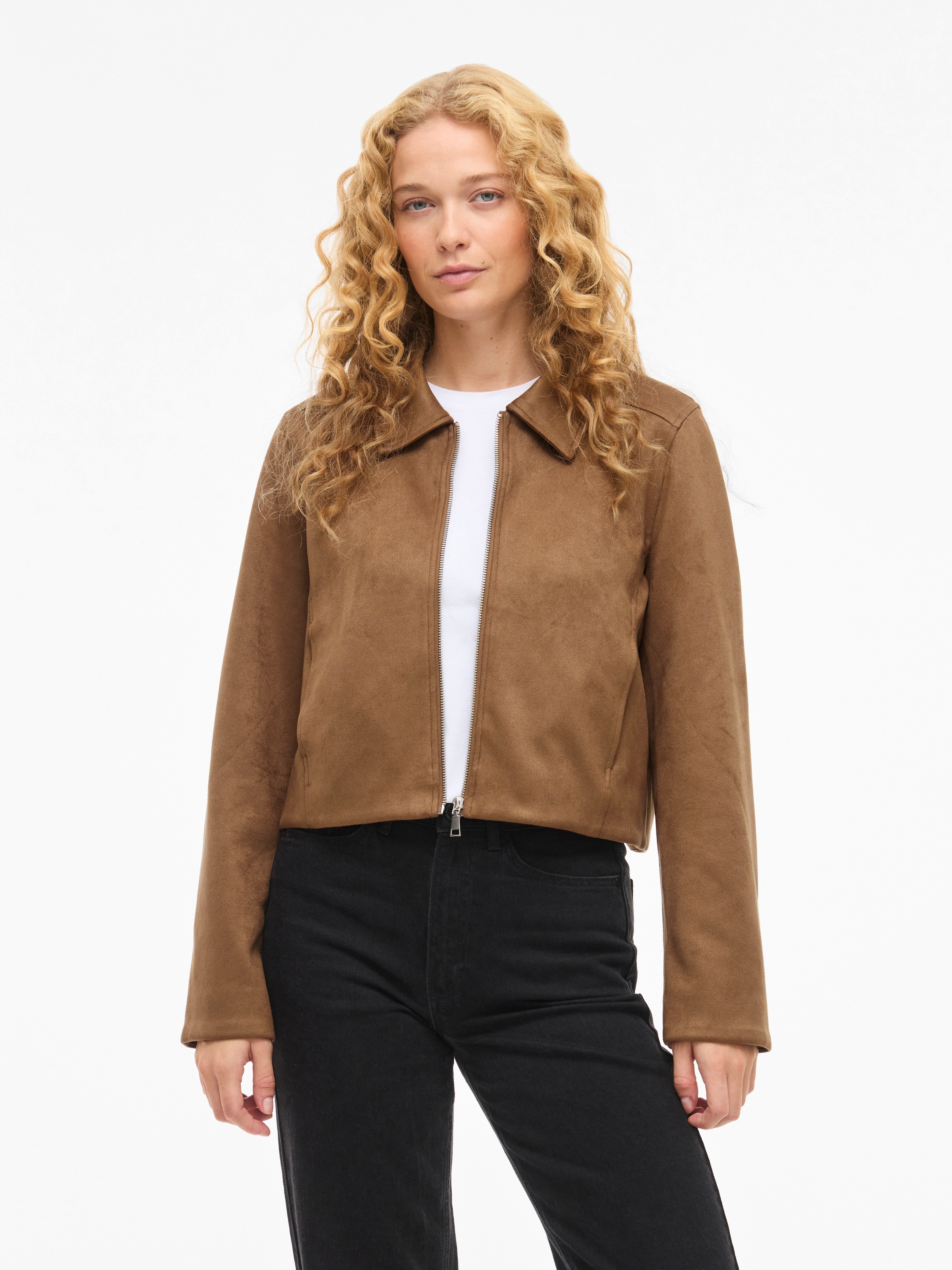 Image of Vila Lederimitatjacke "VIMOODY L/S FAKE SUEDE JACKET - NOOS"