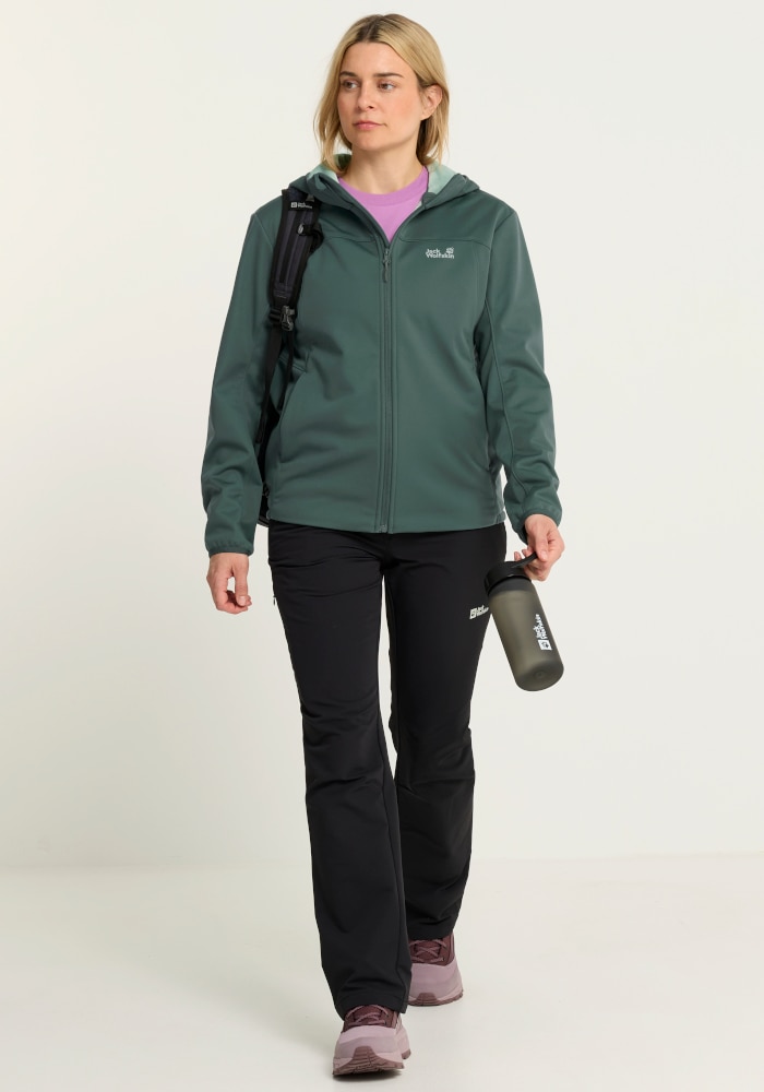 Jack Wolfskin Softshelljacke »WINDHAIN 2 HOODY W« wasserabweisend, windabweisend, wärmeisolierend