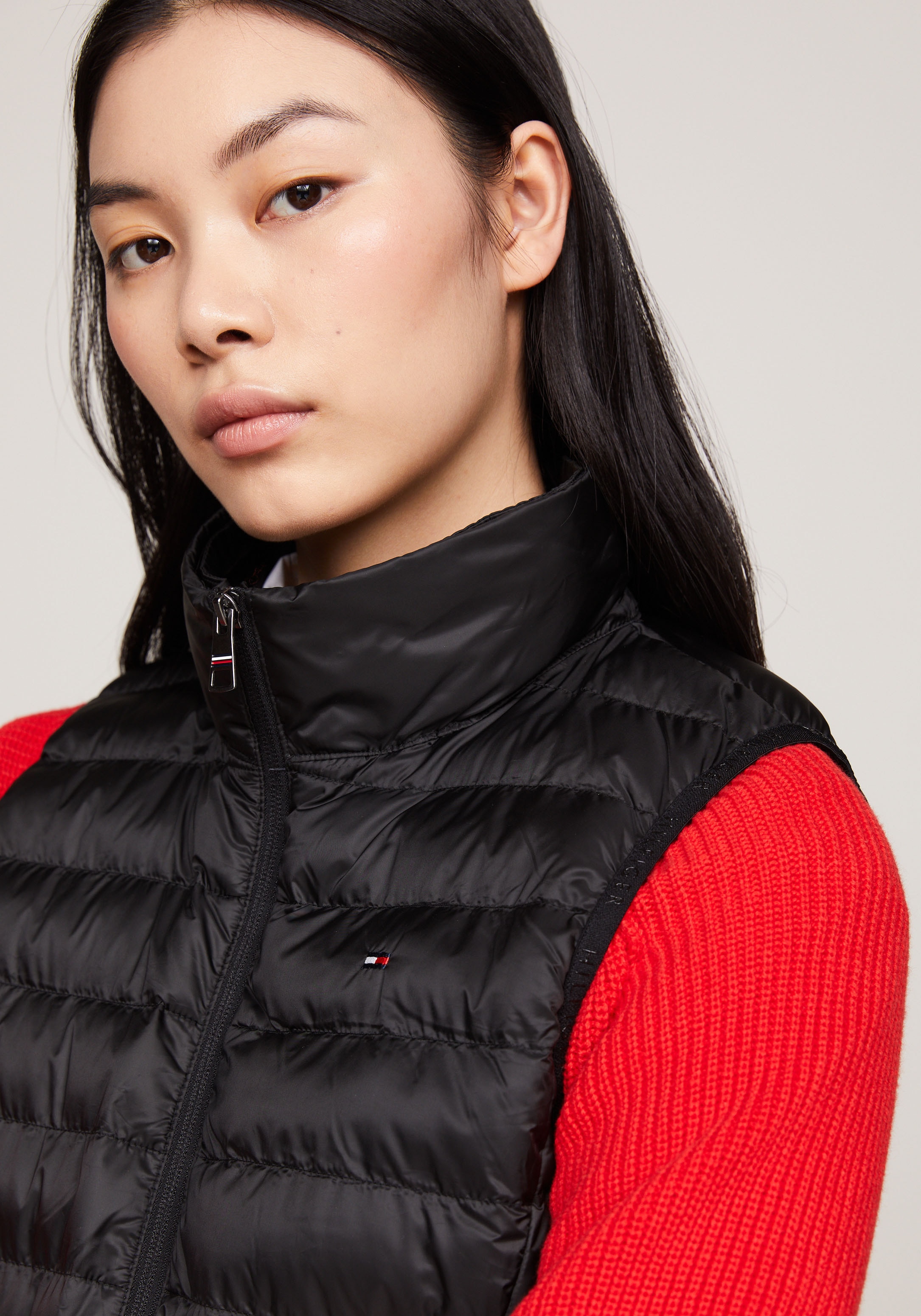 Tommy Hilfiger Steppweste »LW PADDED GLOBAL STRIPE VEST«, (Global Serie TH WOMEN), Reissverschlusstaschen