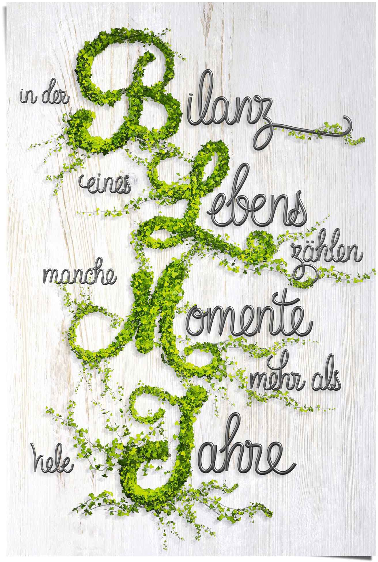 Reinders Poster "Bilanz des Lebens Spruch" 1 Stk. tlg.
