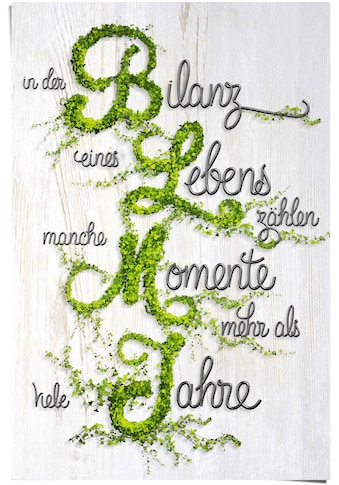 Poster »Bilanz des Lebens Spruch«, (1 St.)