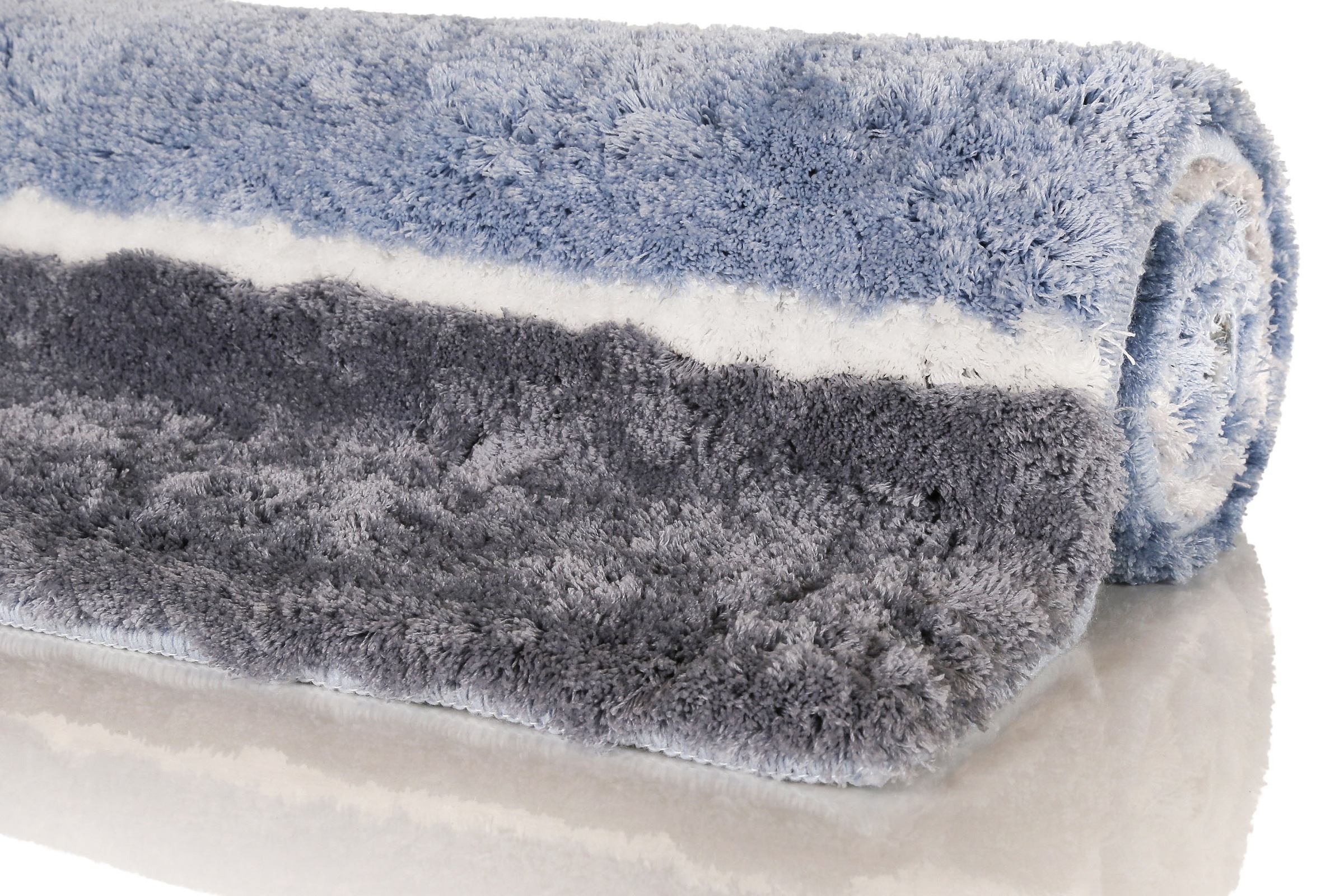Homie Living Badematte »Rio Marina«, rutschhemmend beschichtet, fussbodenheizungsgeeignet-schnell trocknend, flauschiger Badteppich, modern gestreift, waschbar, Badezimmerteppich