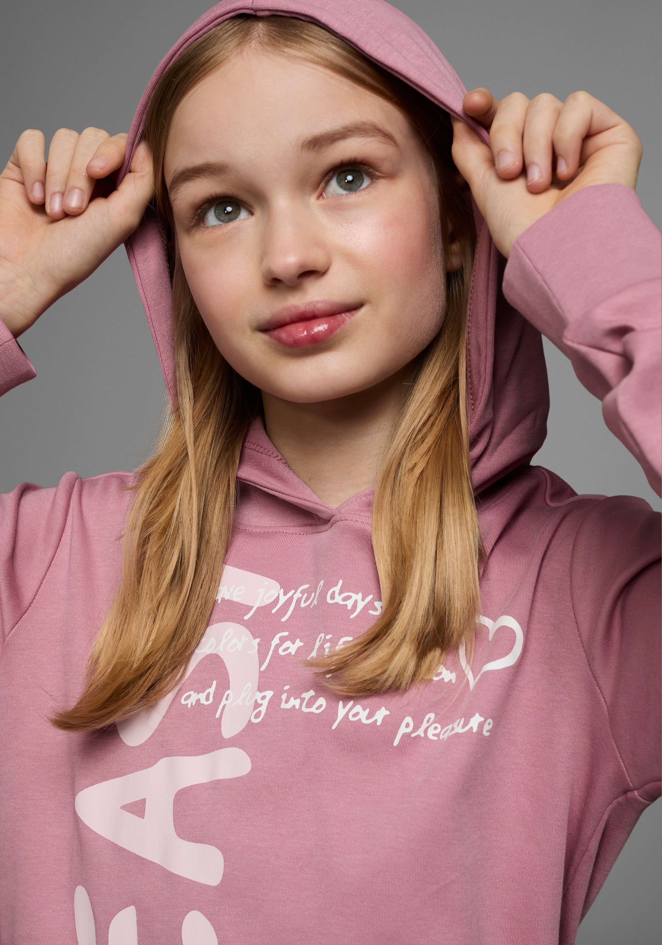 KIDSWORLD Kapuzenshirt »SO EASY - Print«, Langarm, Basic-Passform, mit modischen Drucken