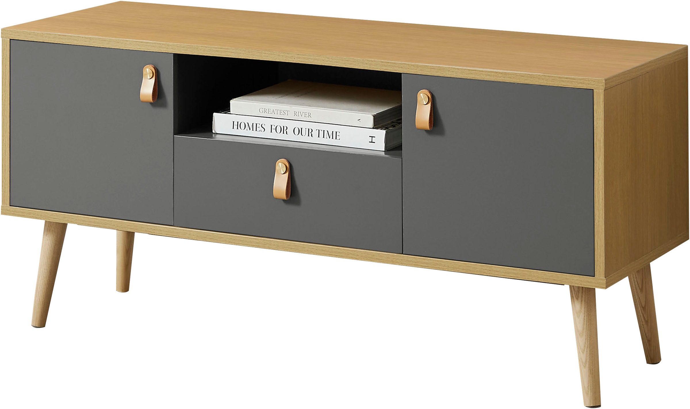 Image of GOODproduct TV-Board "Avril" Korpus aus Melamin & MDF, ABS-Kunststoff Kanten, Soft-Close-Funktion